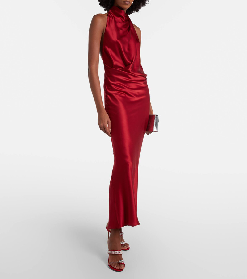 MACH & MACH Diamond Of Elizabeth embellished satin mules outlook