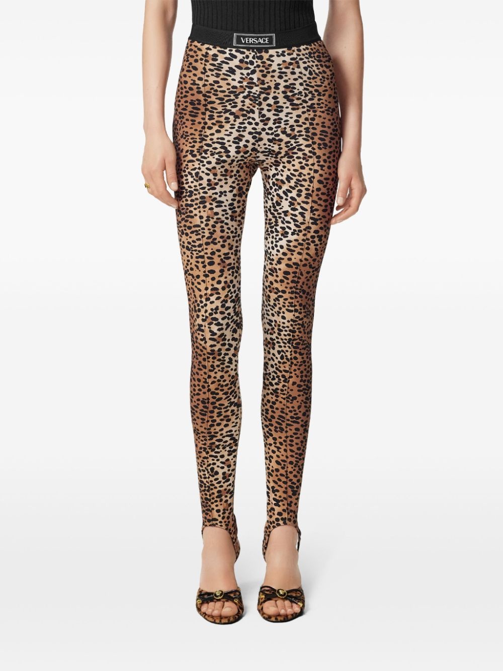 leopard-print stirrup leggings - 3