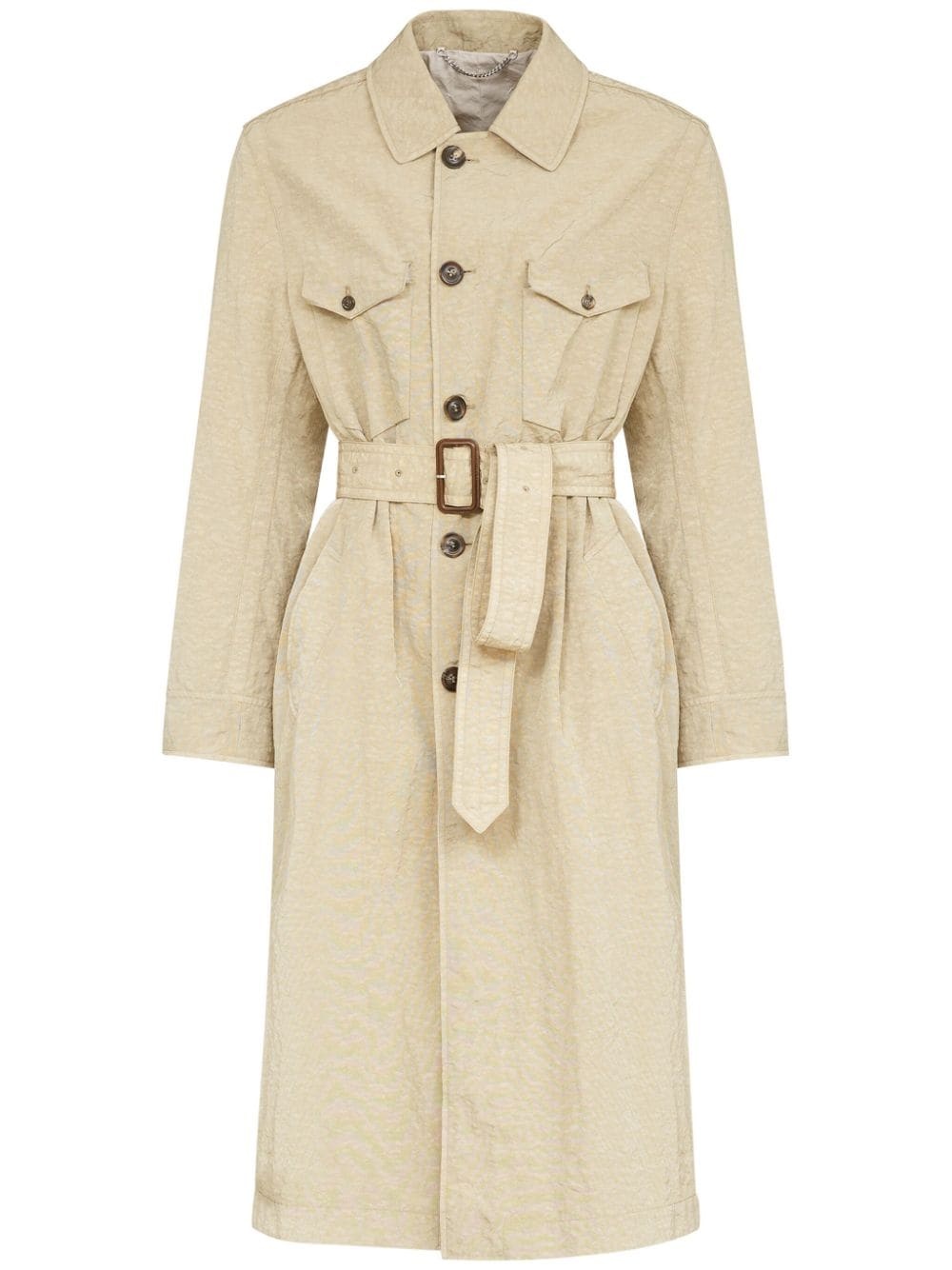 canvas belted trench coat - 1