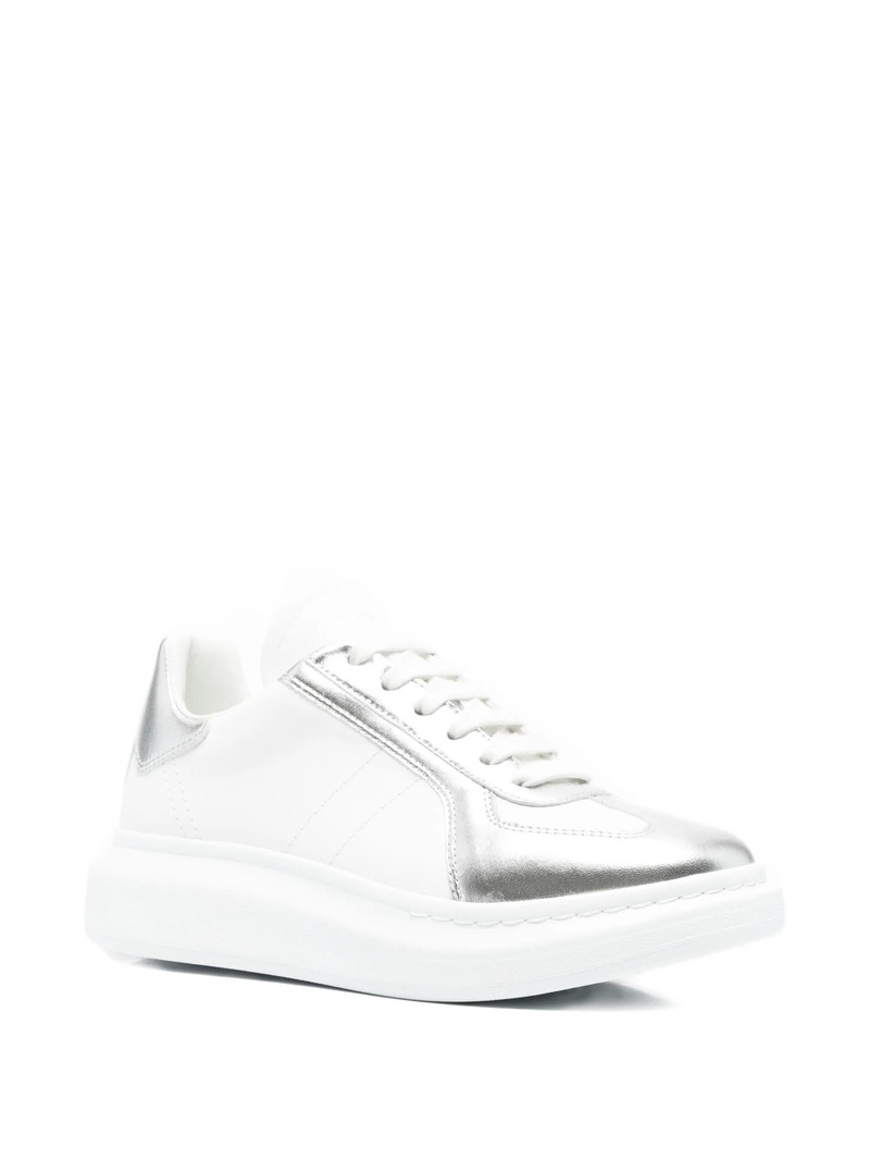 Alexander McQueen Alexander Mcqueen Metallic-panel Leather Sneakers outlook