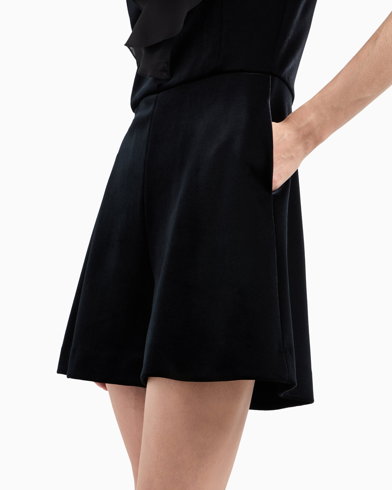 Moon Capsule collection chenille jersey short jumpsuit with organza ruffles - 5