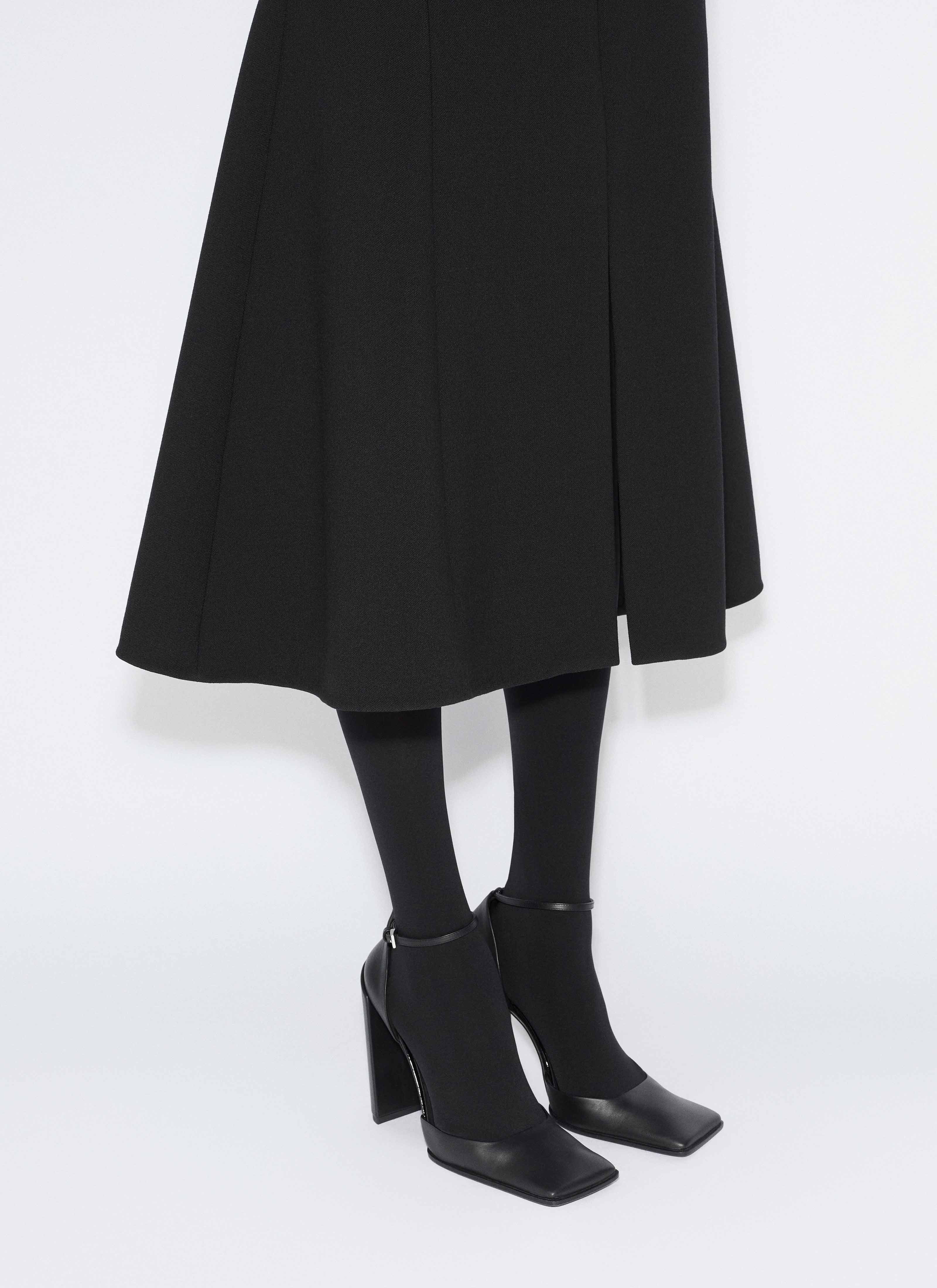 STRETCH WOOL SLIT SKIRT - 6