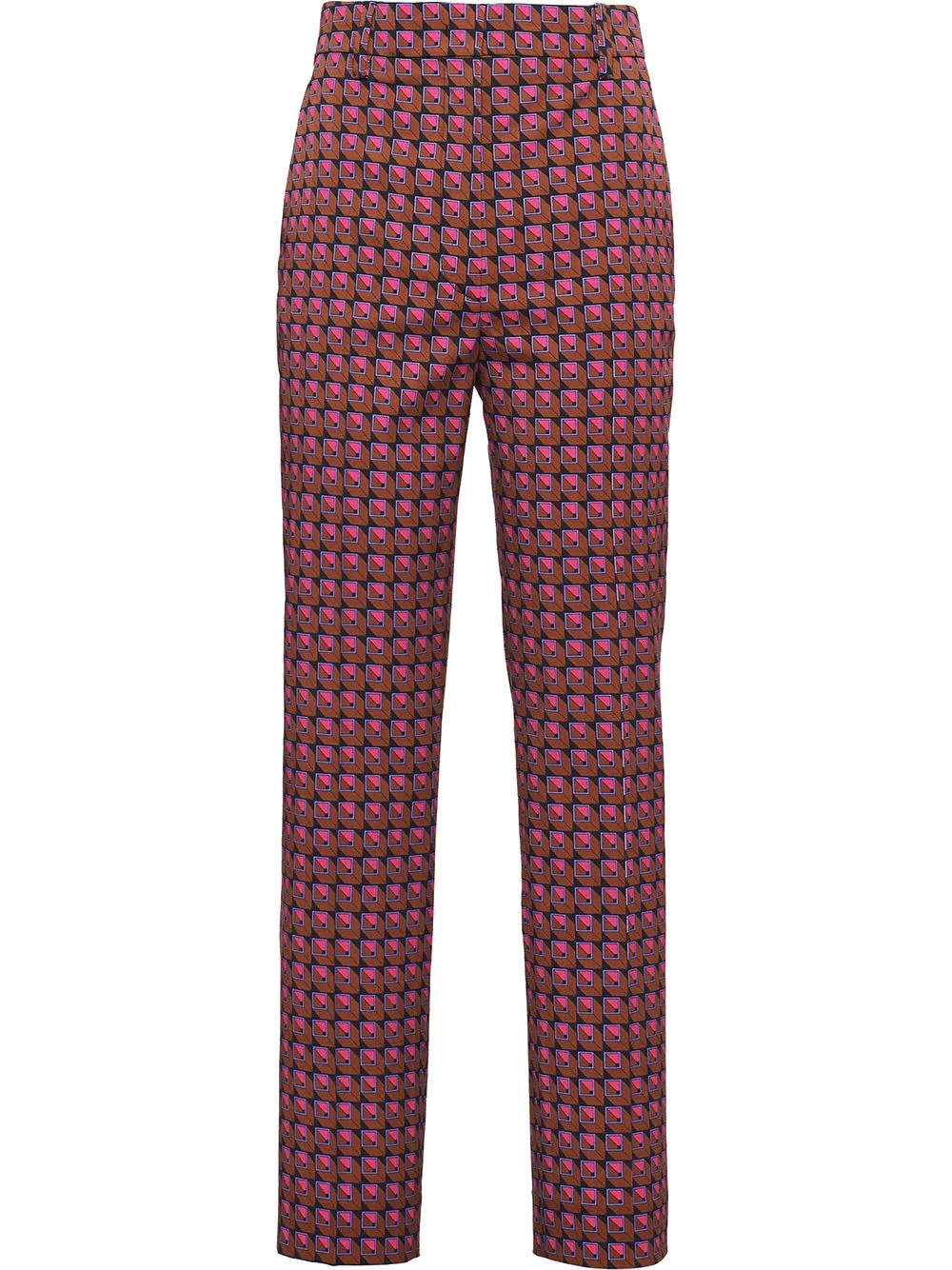 geometric print tailored trousers - 1