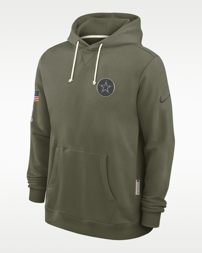 Dallas Cowboys Salute to Service Sideline Dominant Force Men's Nike Dri-FIT NFL Pullover Hoodie 1