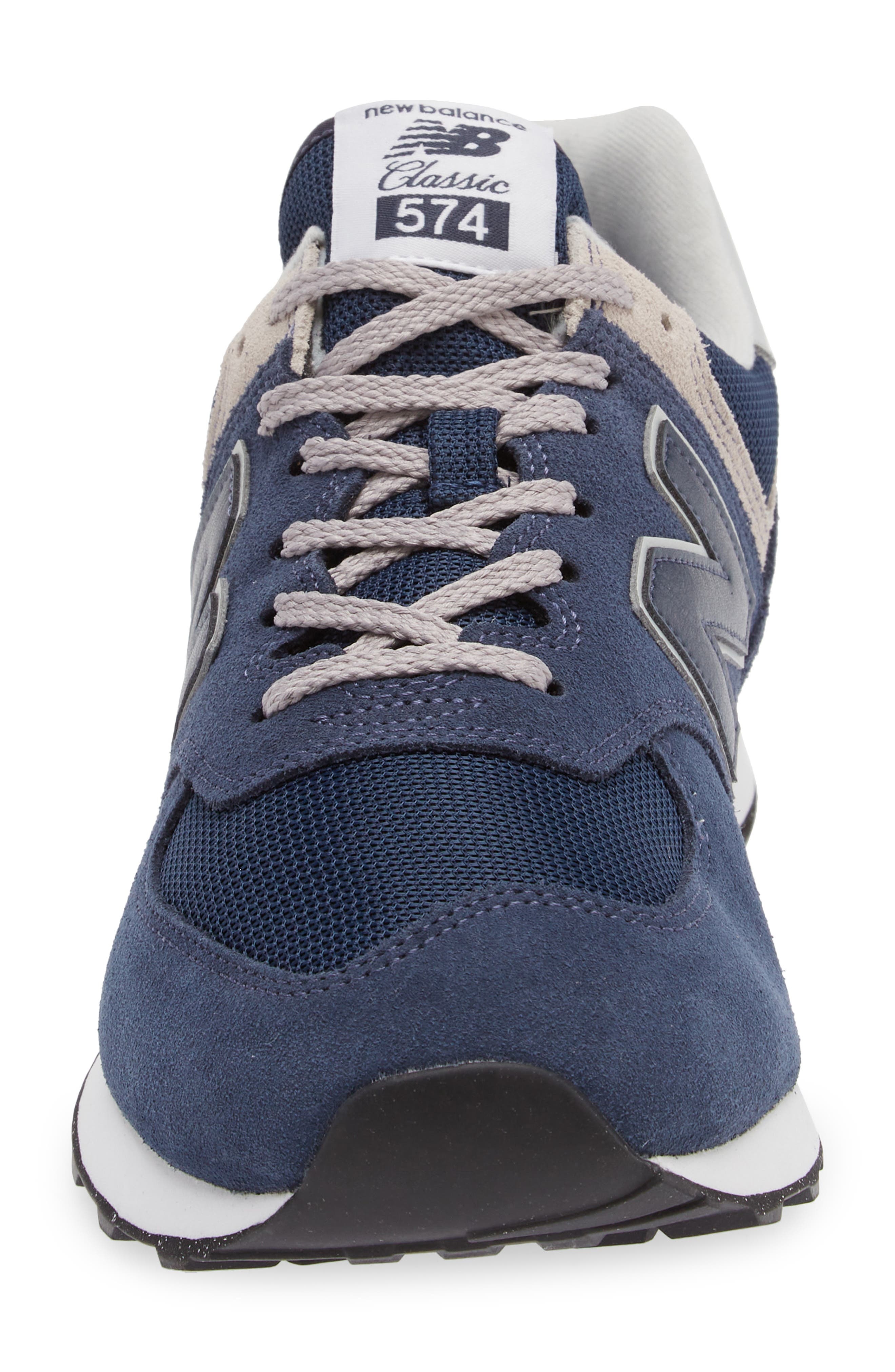 New Balance Gender Inclusive 574 Classic Sneaker in Navy/White at Nordstrom - 4