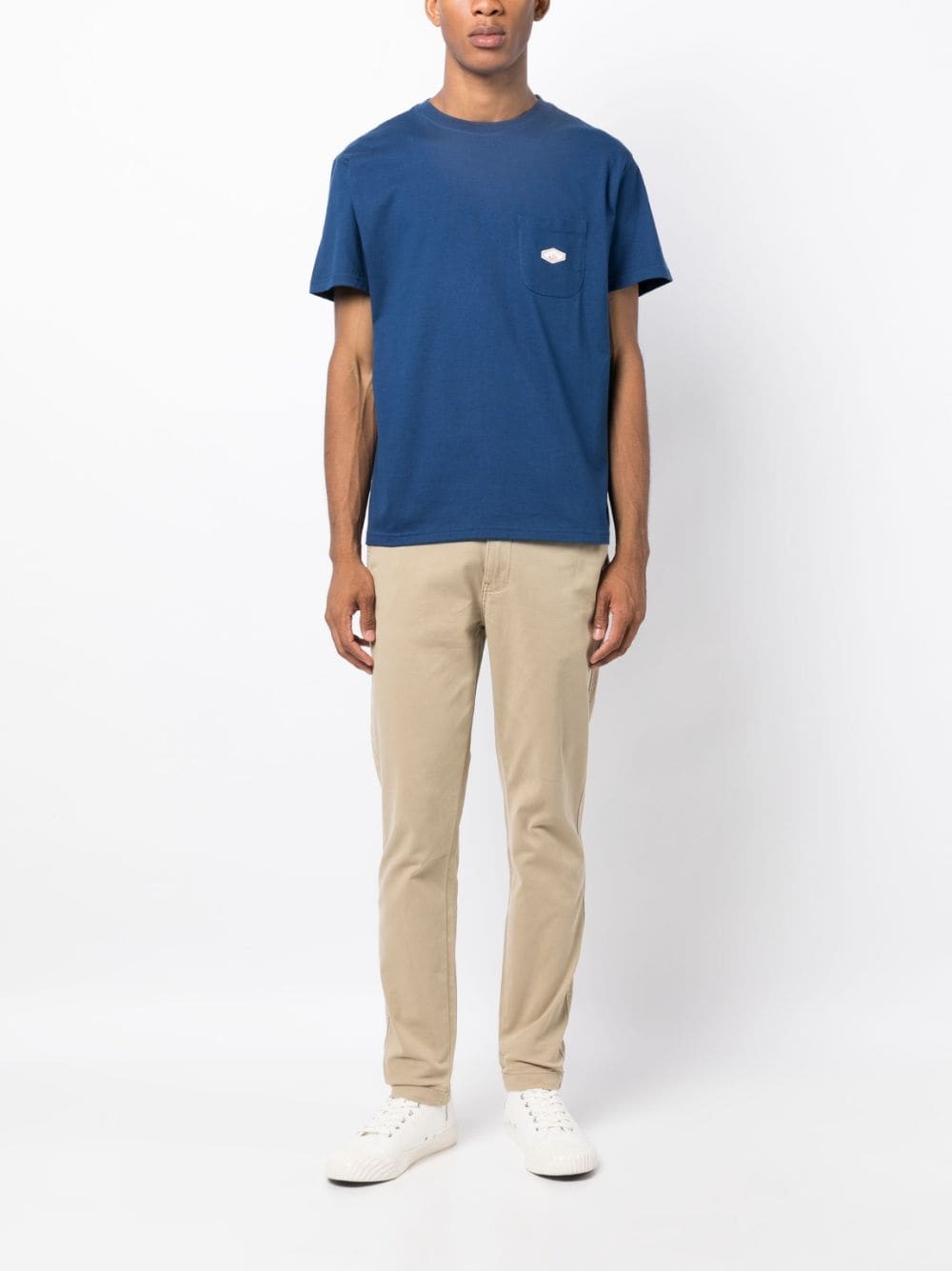 logo-patch chino trousers - 2