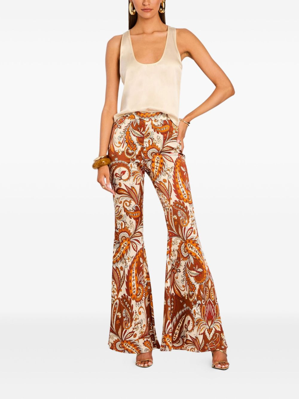Harmoni paisley-print flared trousers - 2