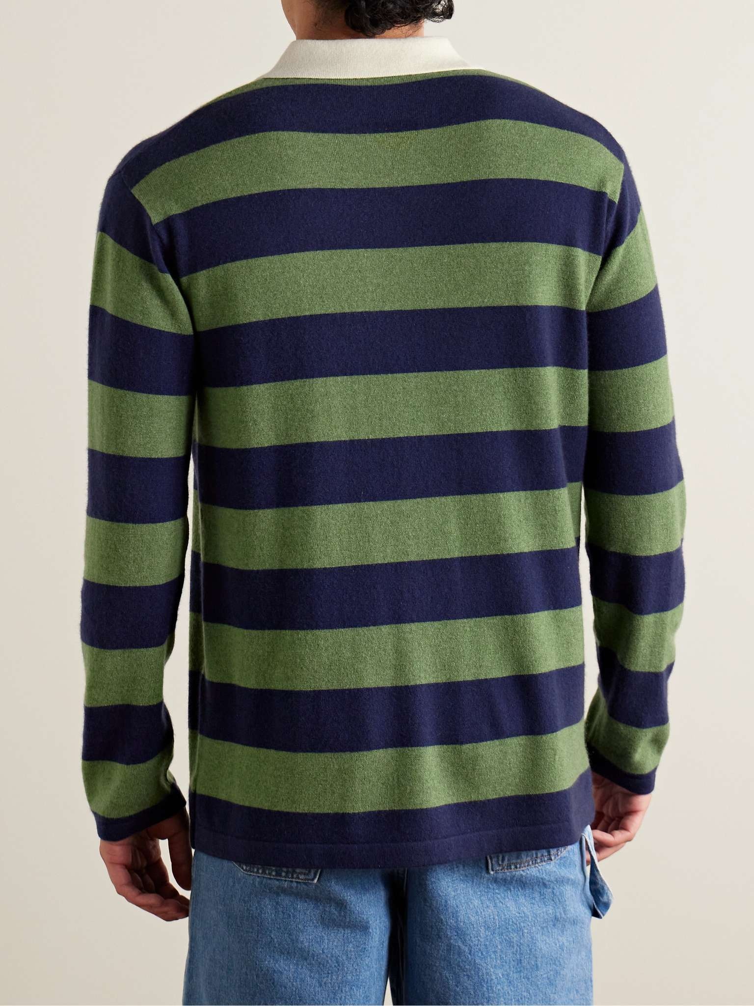 Rugby Striped Cashmere Polo Shirt - 3