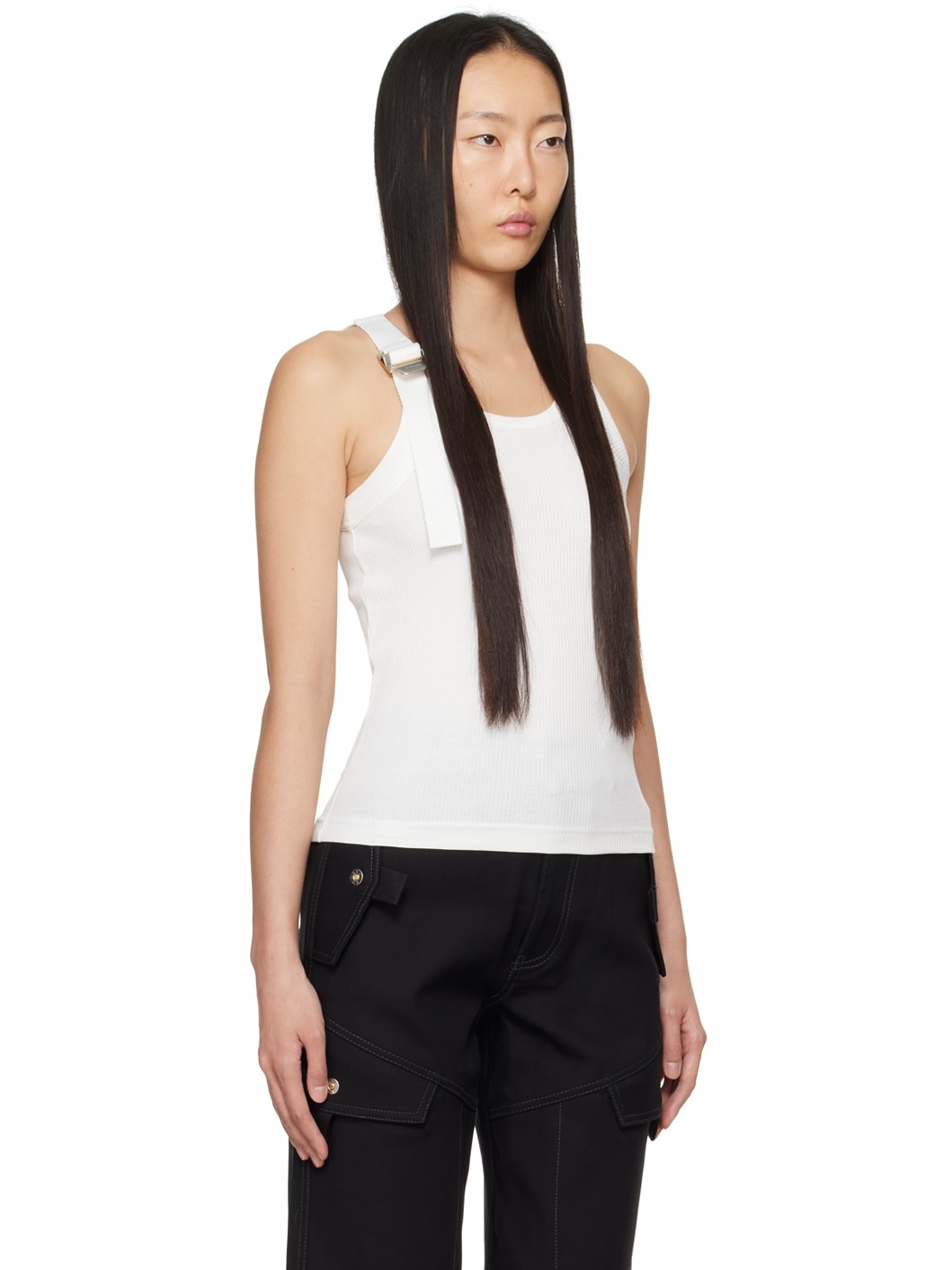 White Safety Slider Tank Top - 2