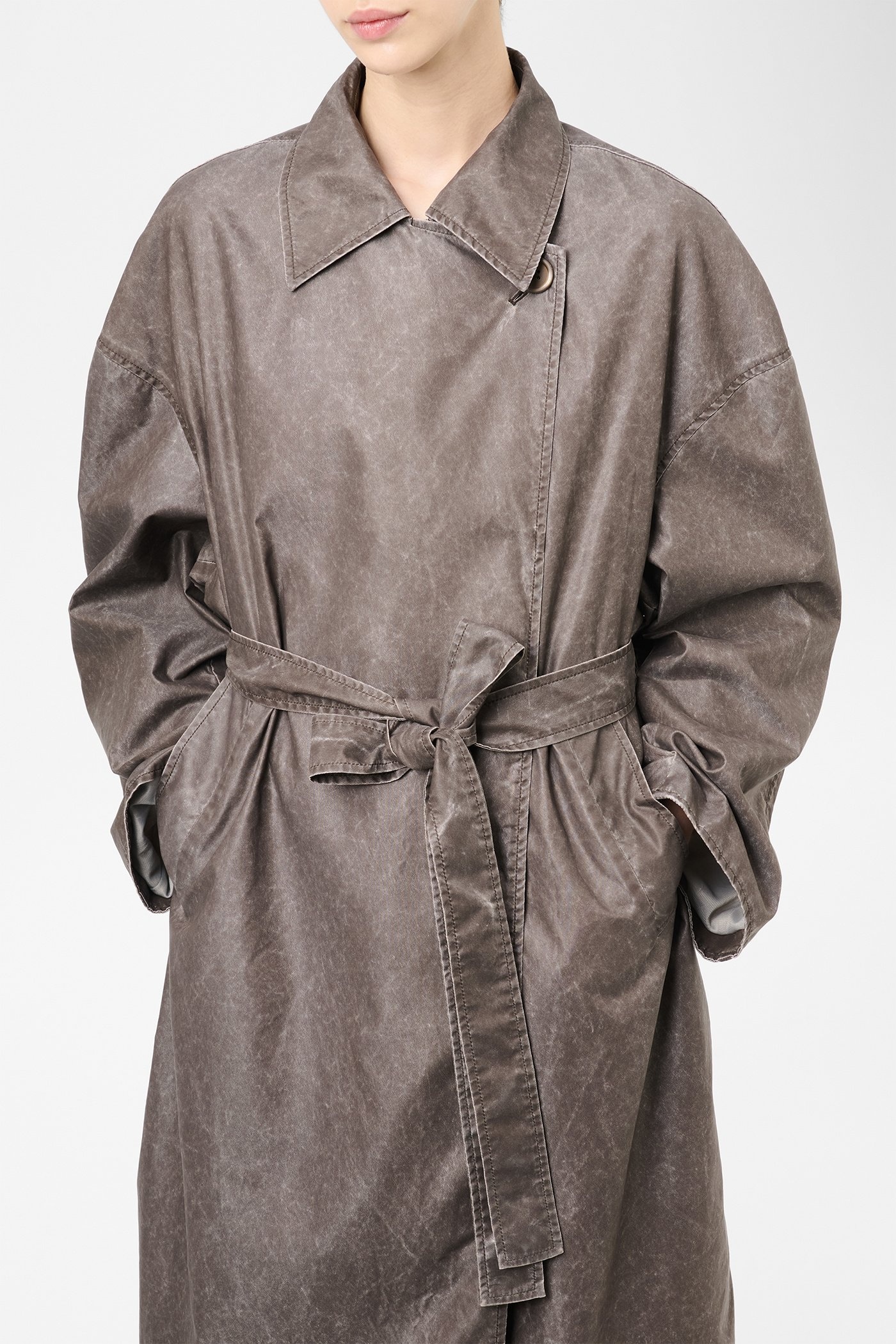 Court Coat Brown Wash Out Nylon - 3