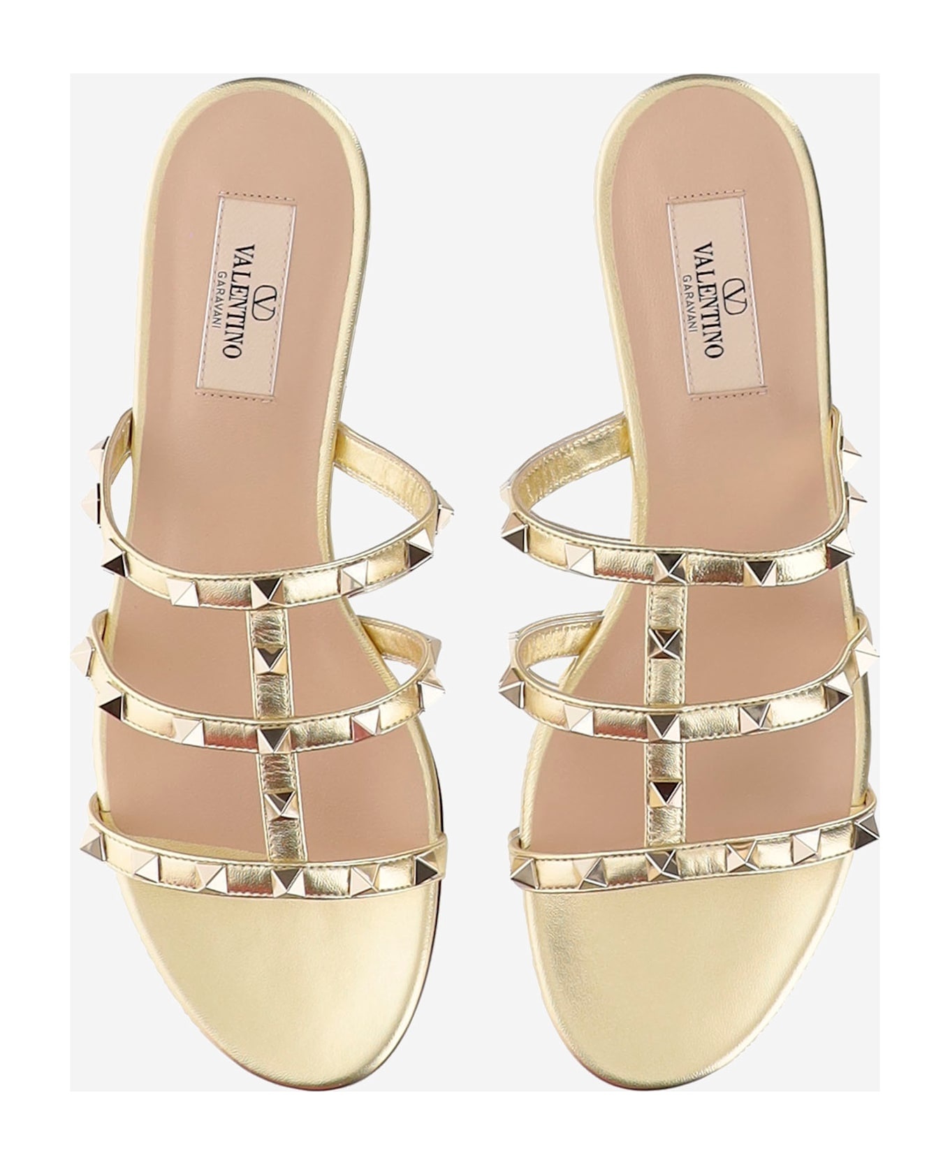 Leather Rockstud Slide Sandals - 2