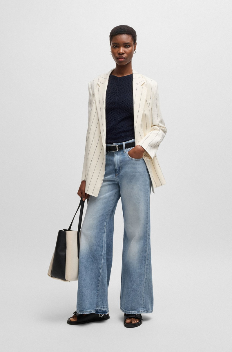 BOSS FLARED-LEG JEANS IN BLUE COMFORT-STRETCH DENIM outlook