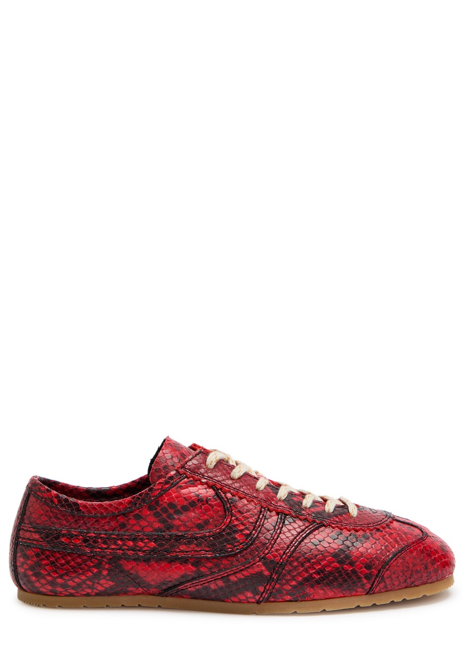 Dries Van Noten Dustin Python-effect Leather Sneakers - 1