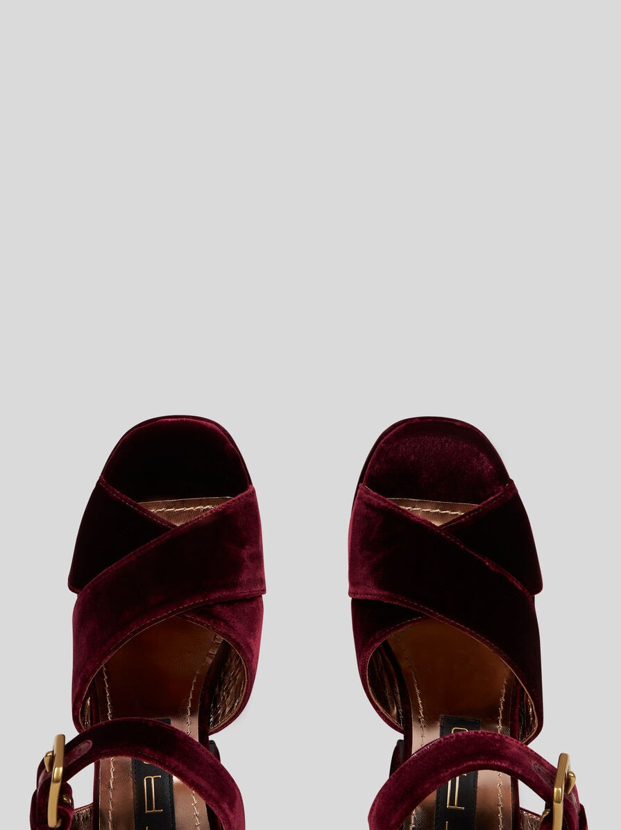 VELVET PLATFORM SANDALS - 2