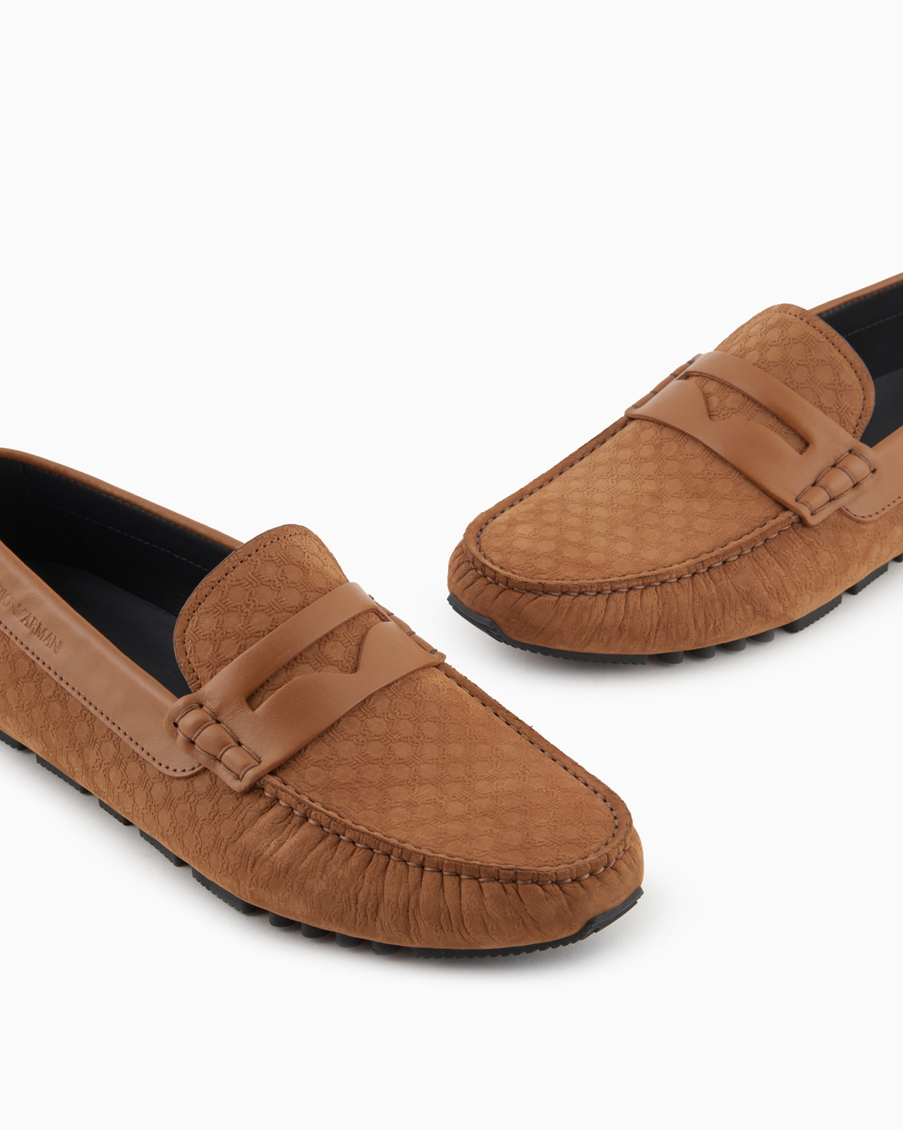 Leather driving loafers with all-over embossed pattern - 5