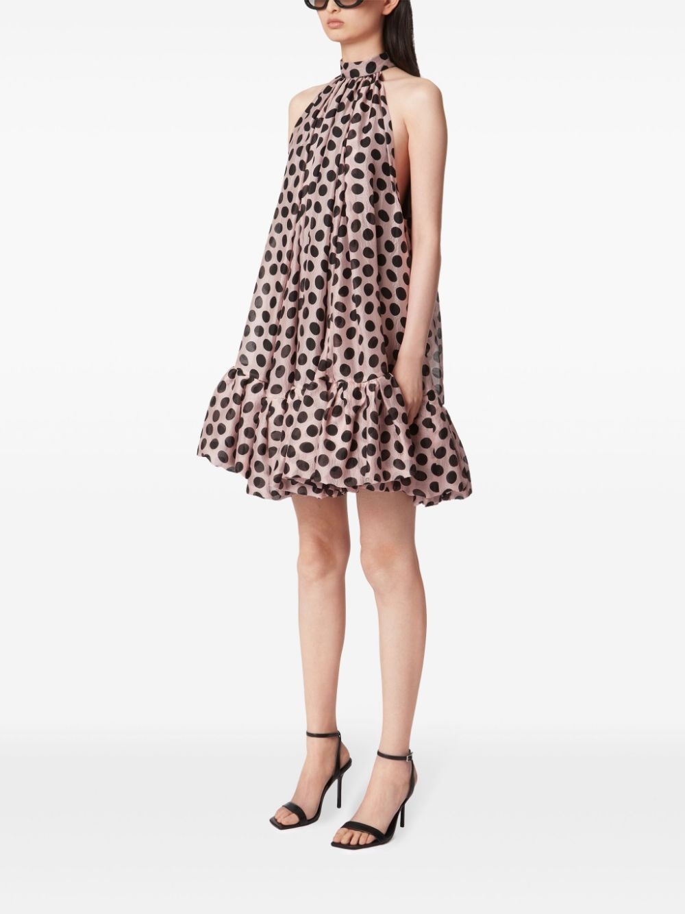 peplum-hem halterneck mini dress - 3