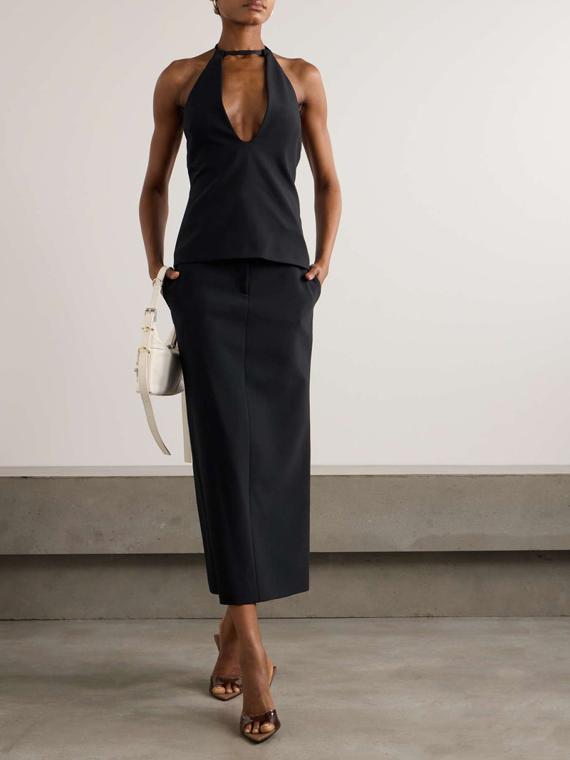 THE ATTICO Belted cutout cady midi skirt outlook