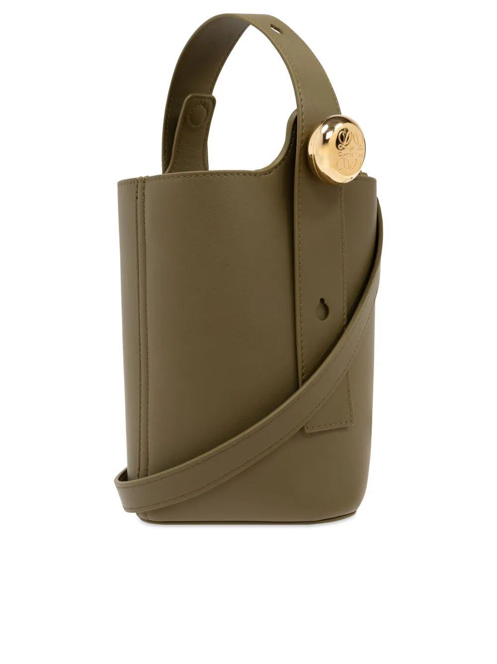 Loewe Women Smooth Leather Mini Pebble Bucket Bag - 6
