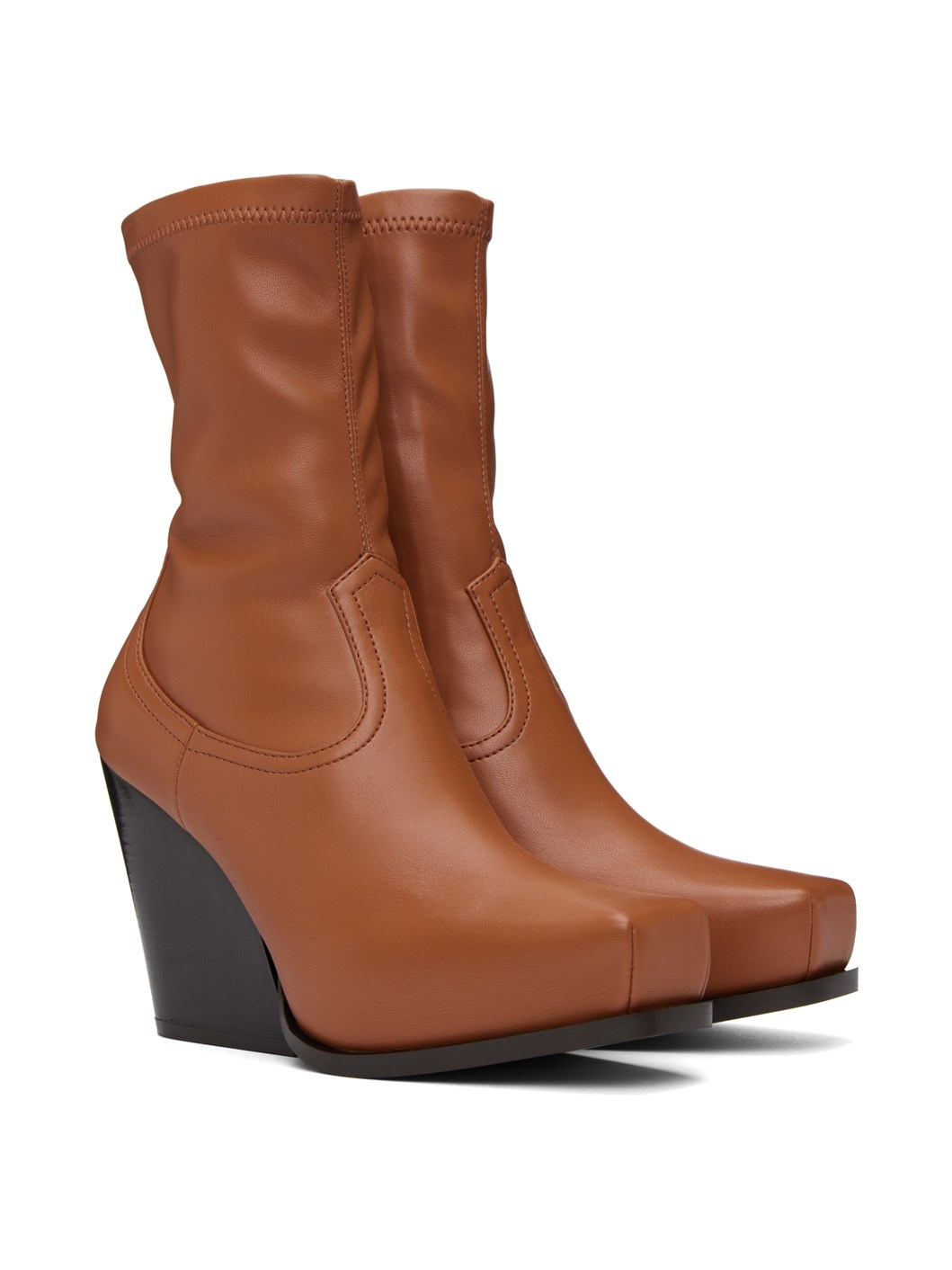 Brown Cowboy Ankle Boots - 4