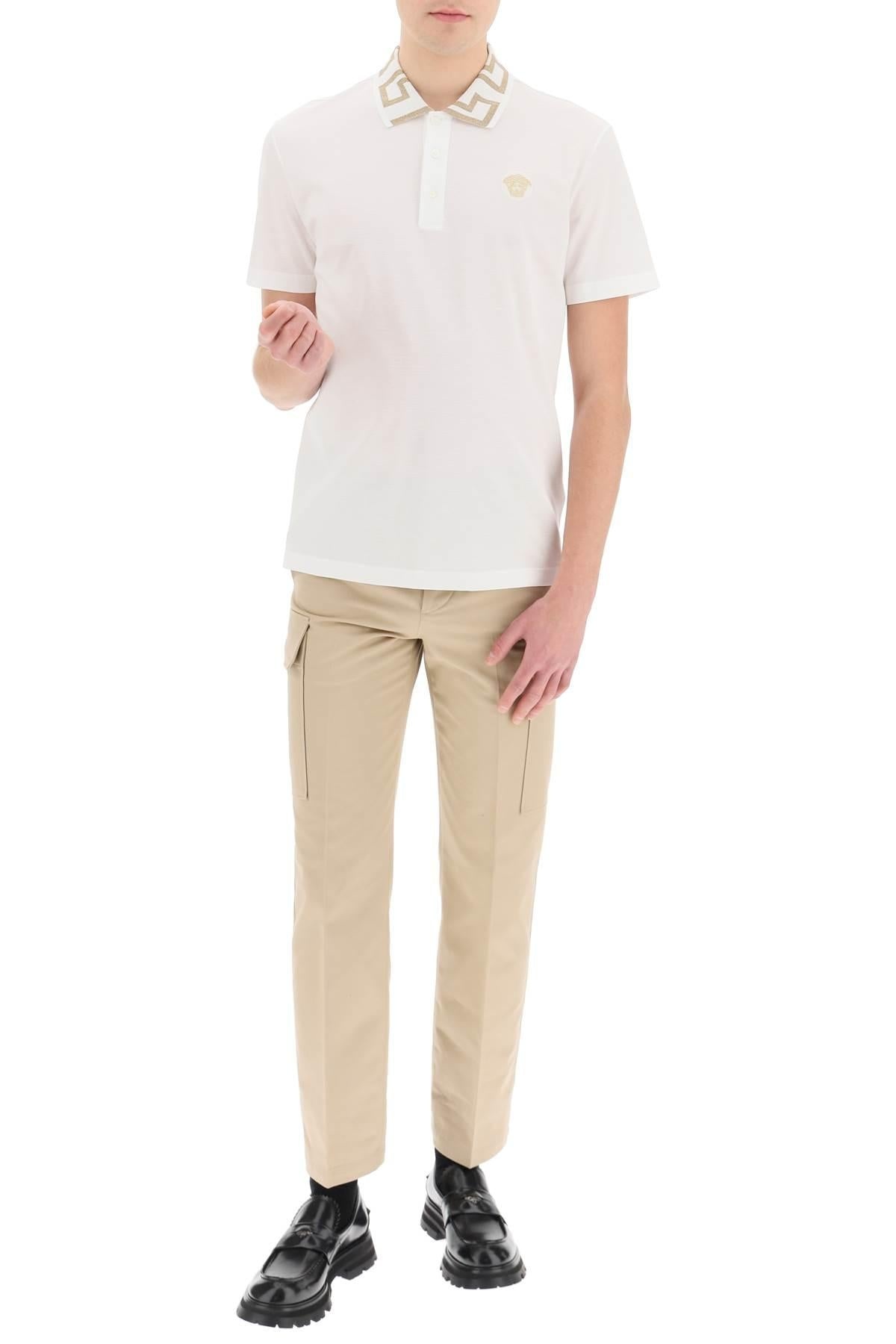 VERSACE TAYLOR FIT POLO SHIRT WITH GRECA COLLAR - 2