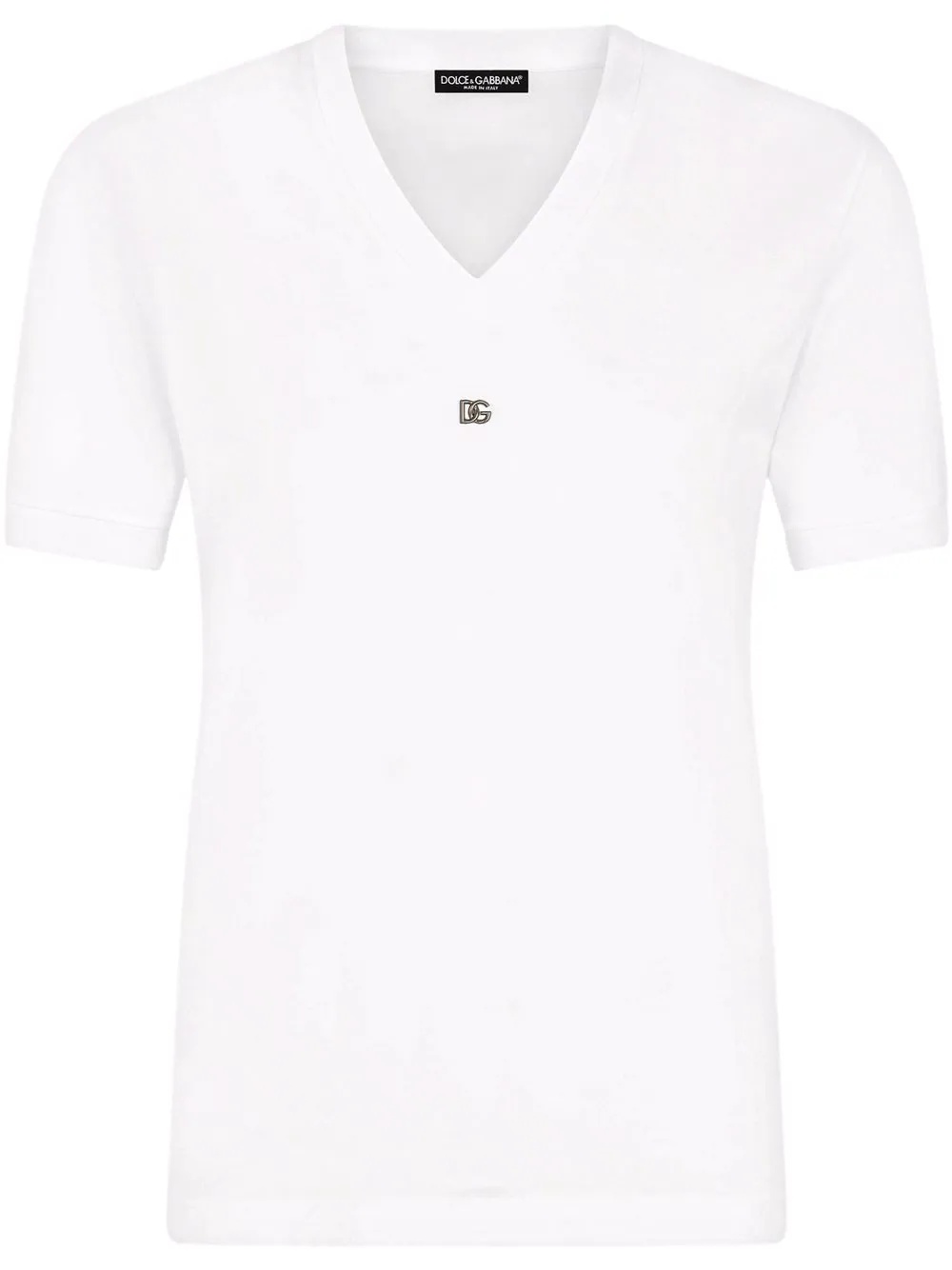 DG plaque V-neck T-shirt - 1