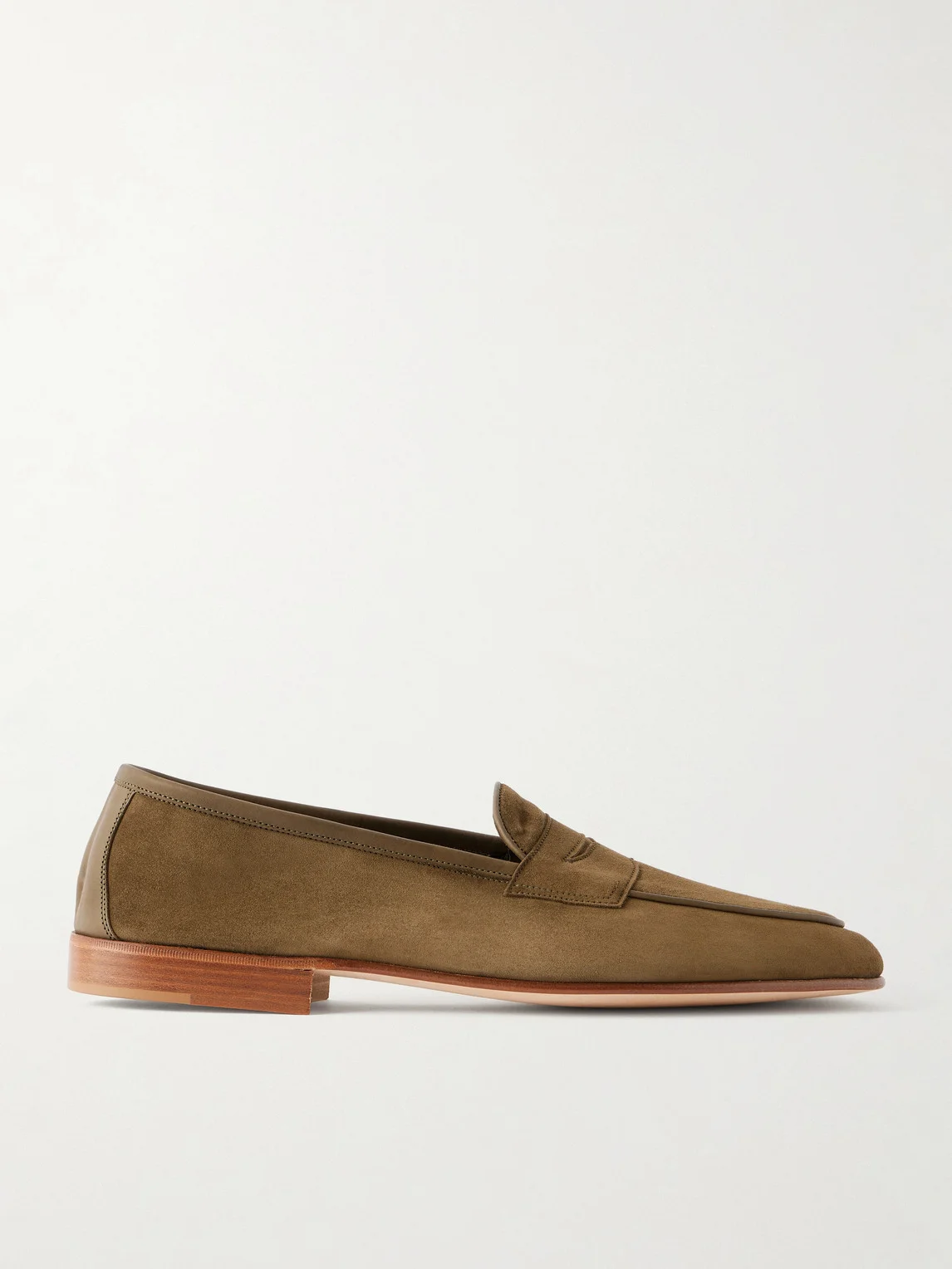 Polperro Leather-Trimmed Suede Penny Loafers - 1