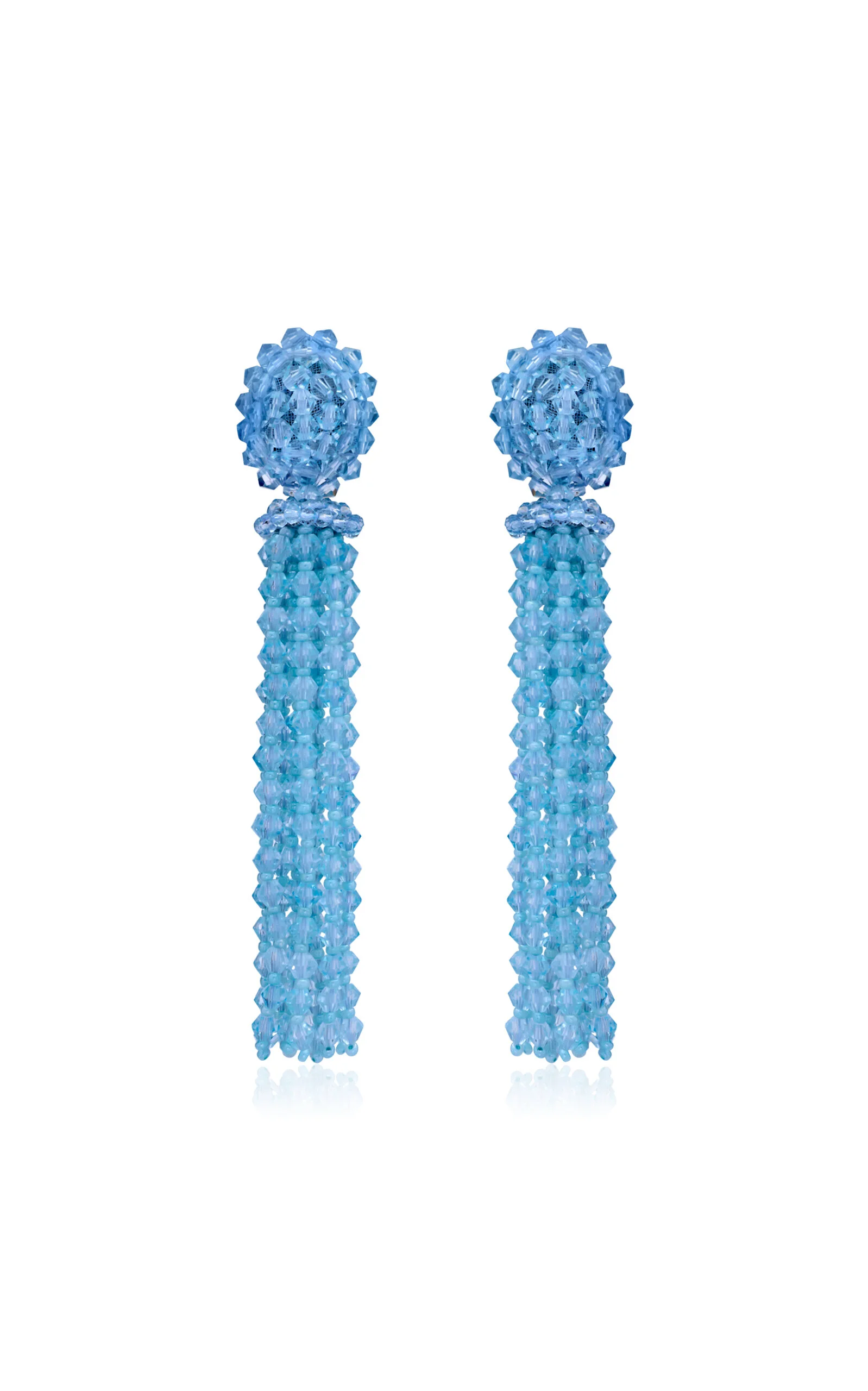 Long Tassel Earrings blue - 1