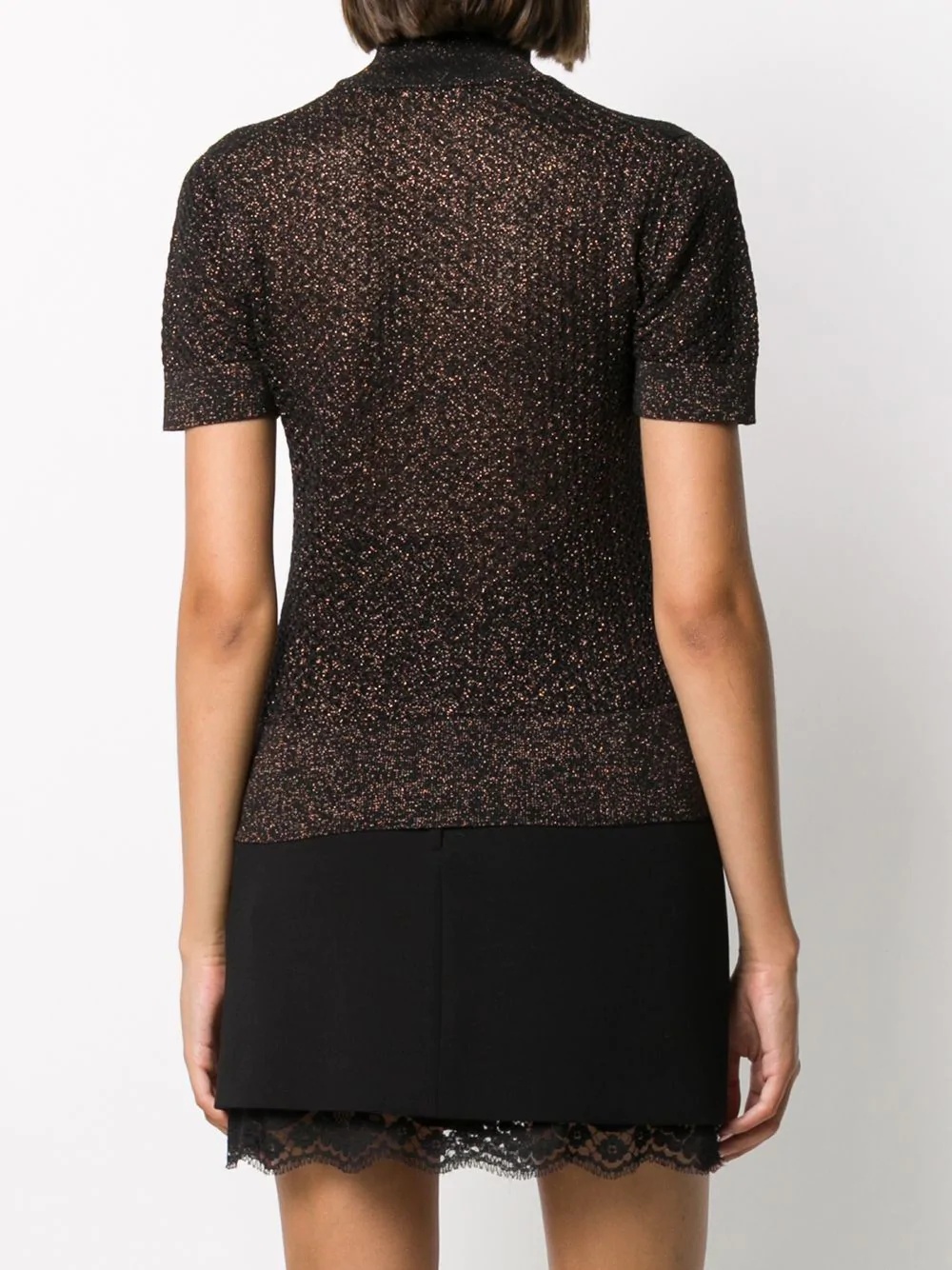 open-knit glitter embellished top - 4