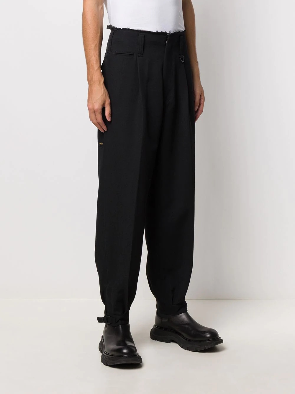 raw-edge high-waisted trousers - 4