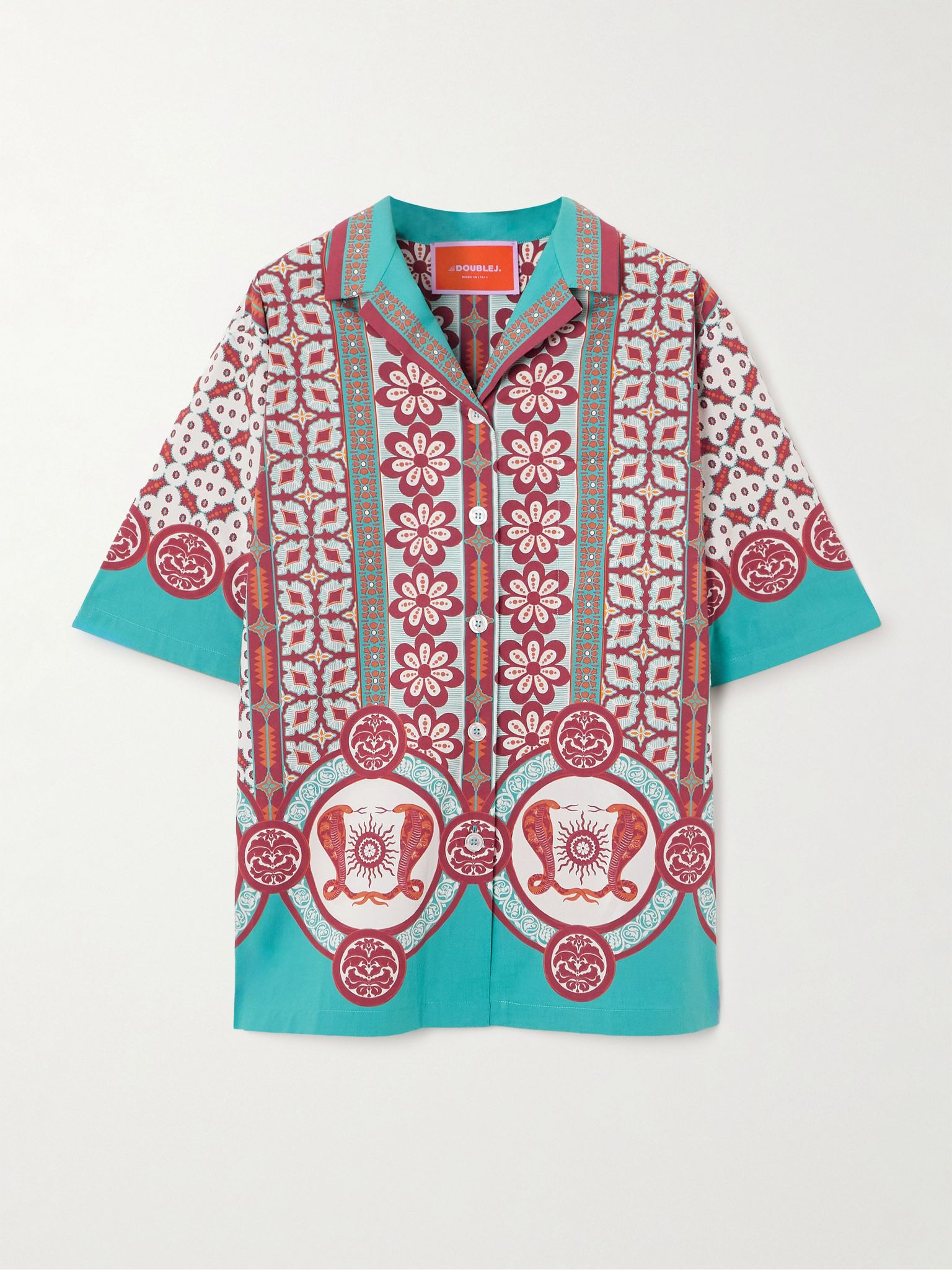 Printed cotton-poplin shirt Multi - 1