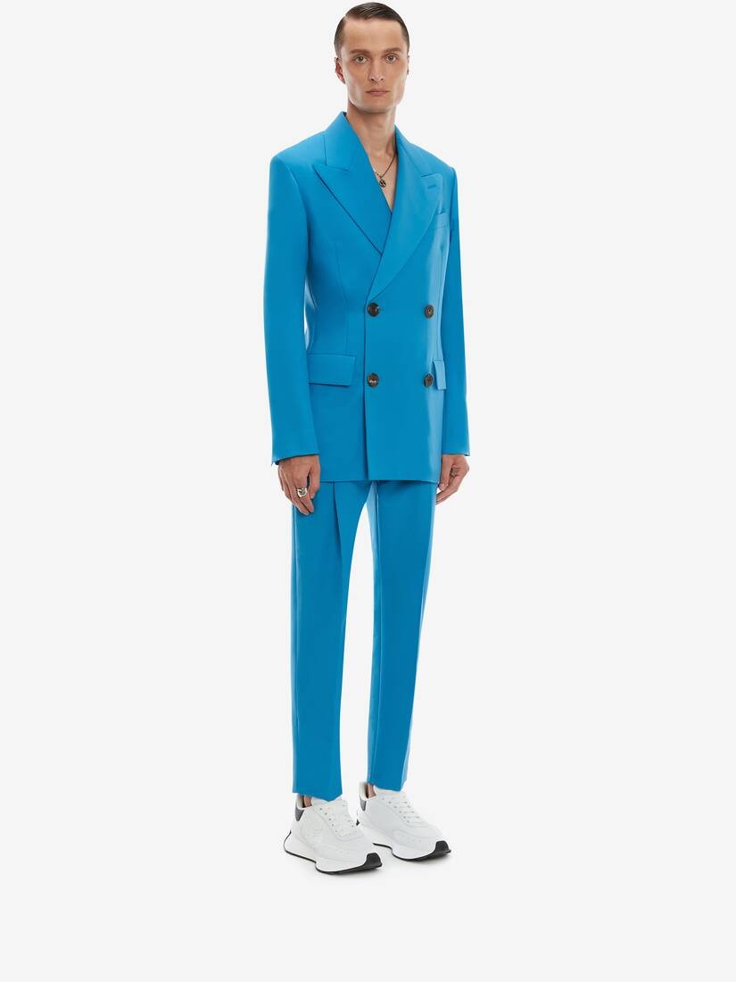 Wool Mohair Cigarette Trousers in Blue - 3