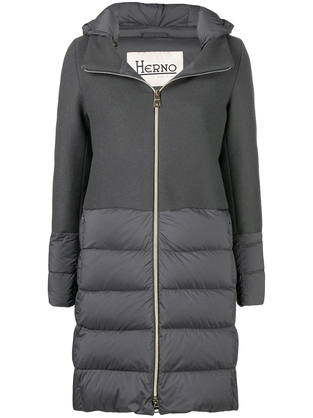 padded hooded coat - 1