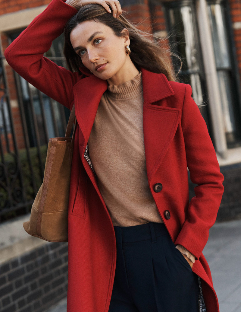 Newport Wool Coat-Cranberry Red 7