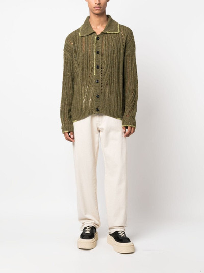 Andersson Bell contrast-stitch knit cardigan outlook