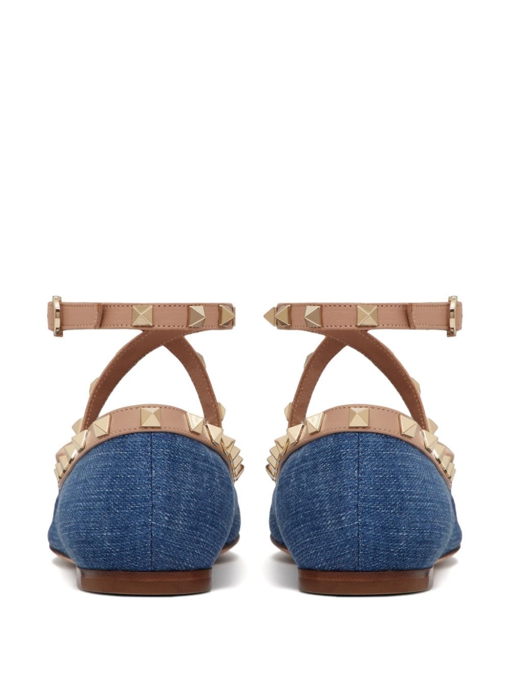 Rockstud denim ballerina shoes - 3