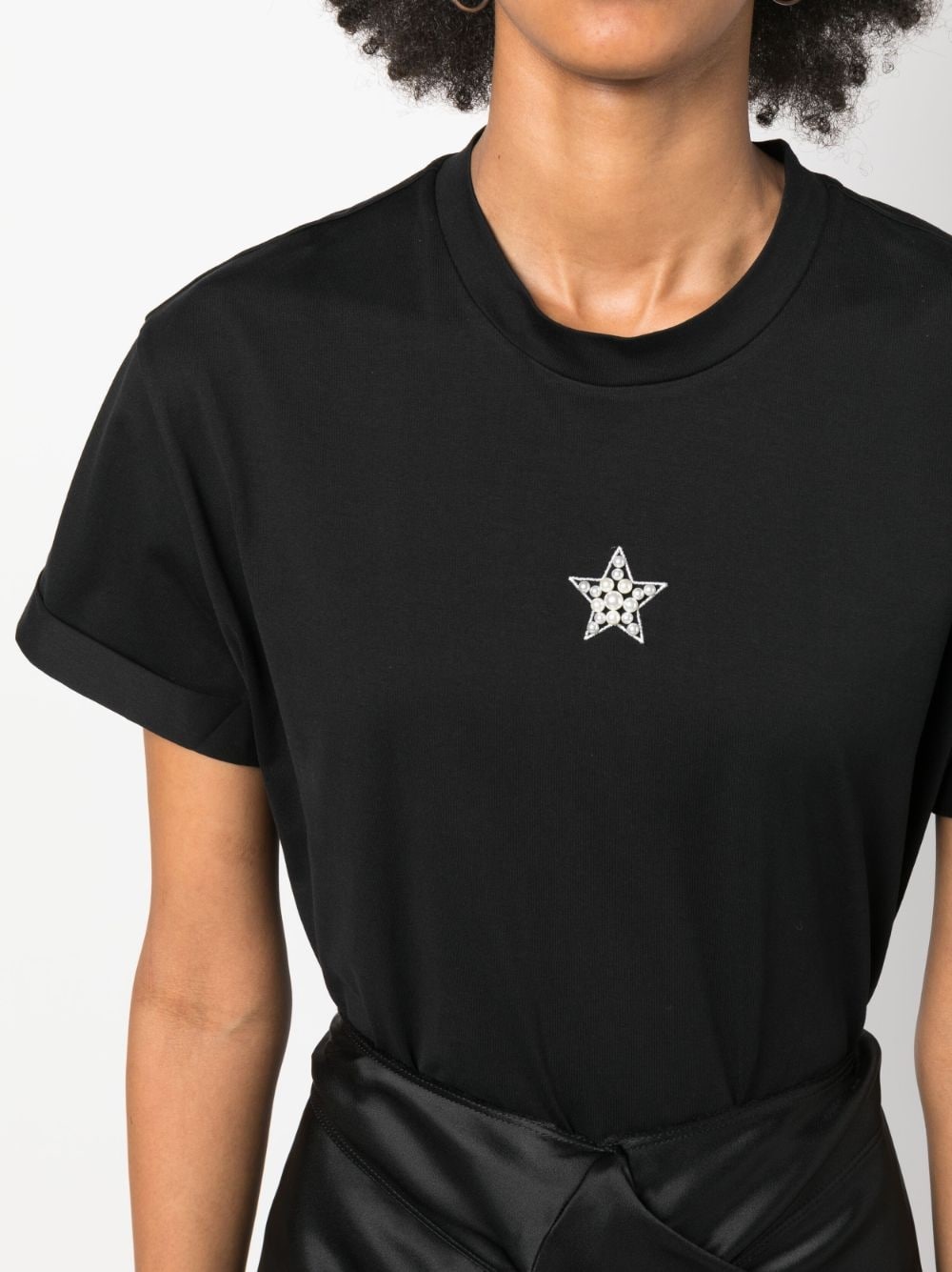 star-print faux-pearl-embellished T-shirt - 5