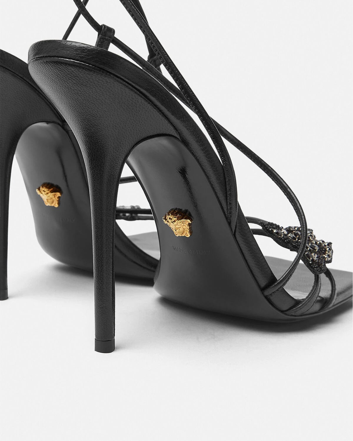 Crystal Butterflies Satin Sandals - 4