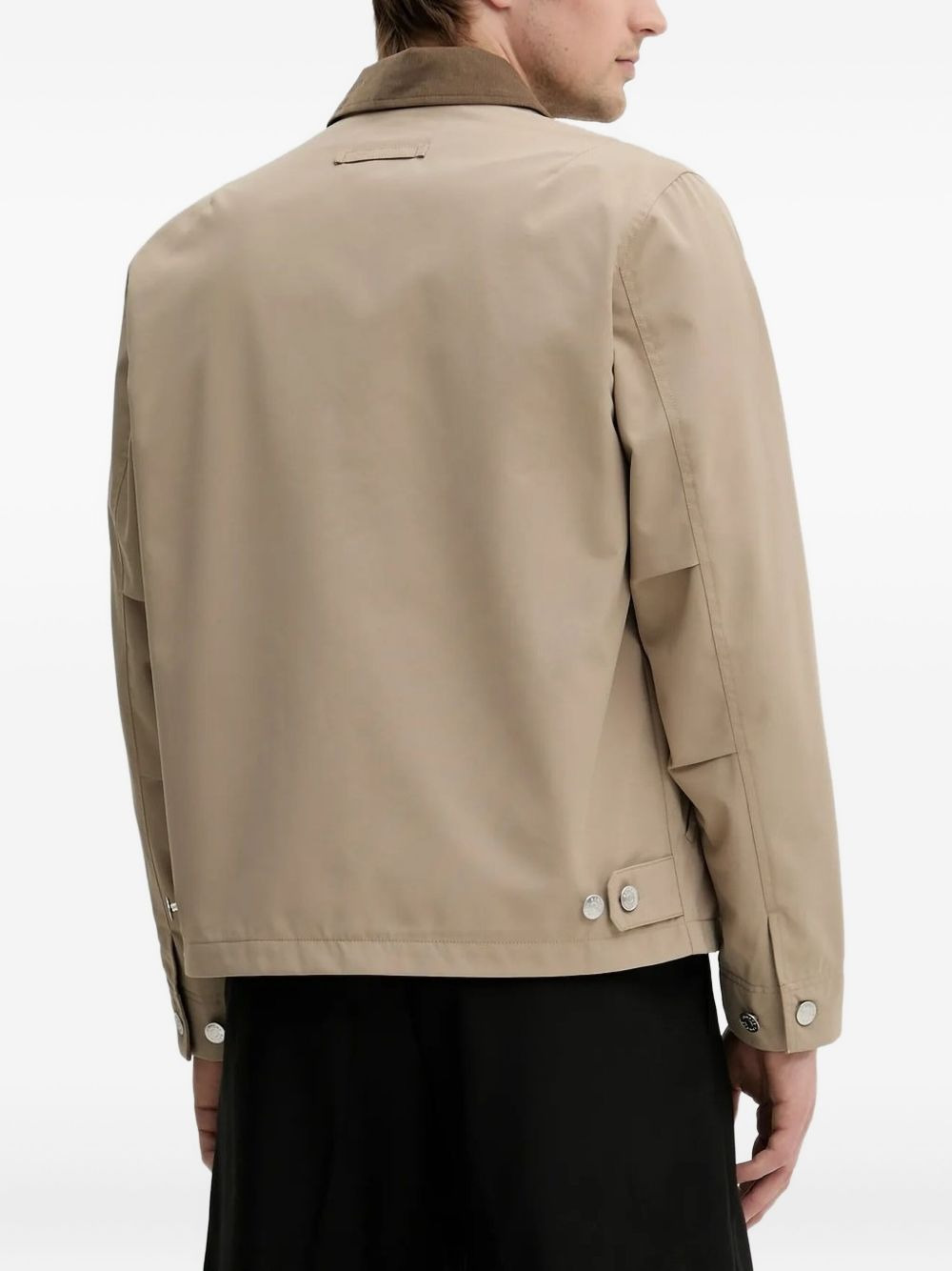 corduroy-collar zip-front jacket - 2