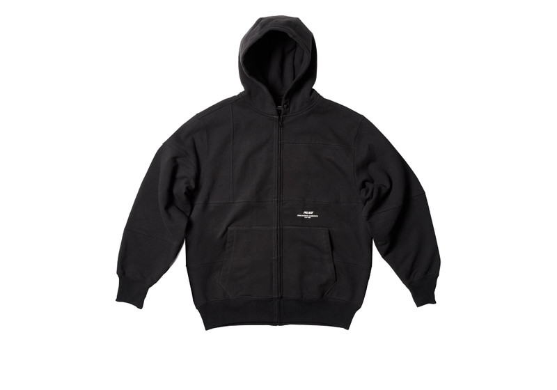 PALACE ENGINEERED GARMENTS HEAVY PATCHWORK ZIP HOOD BLACK - 1