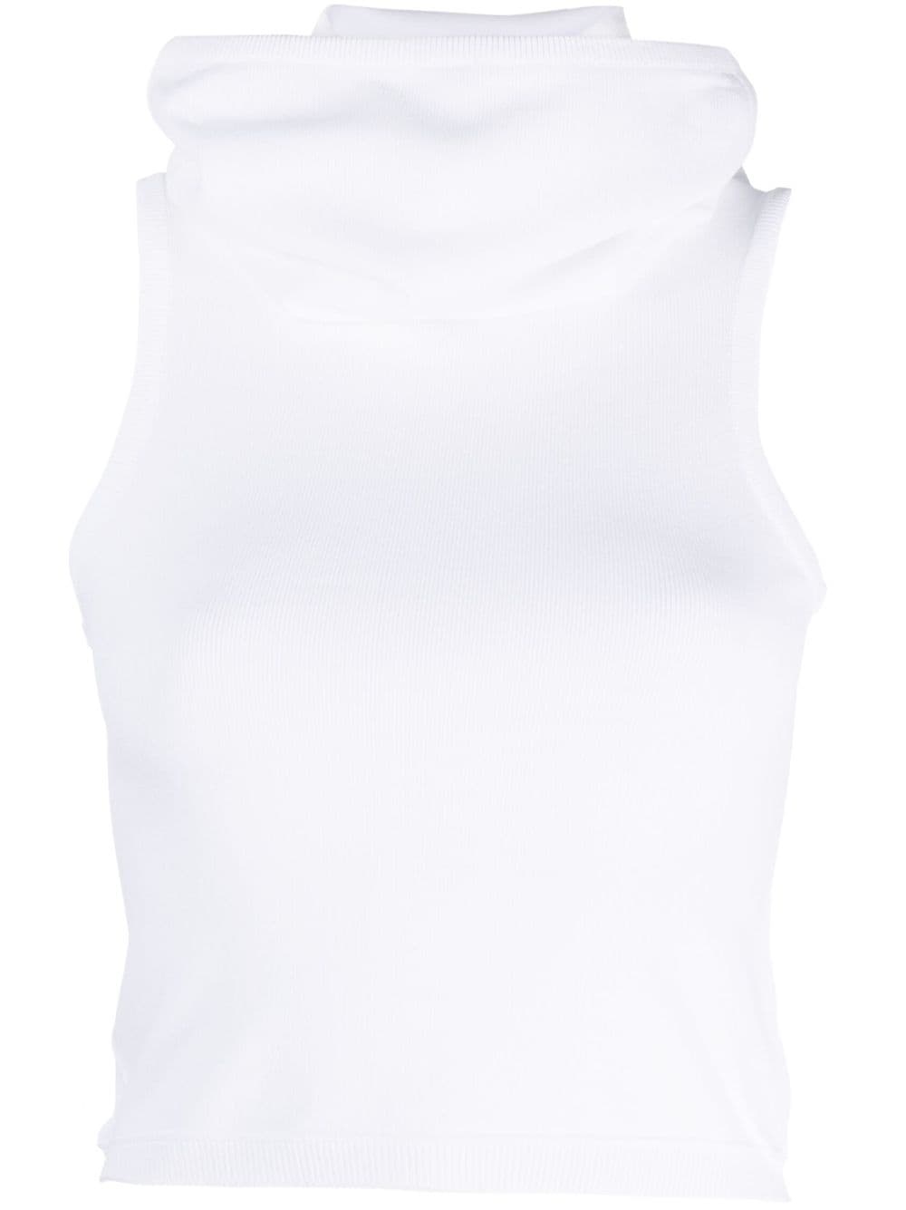 hooded knitted crop top - 1