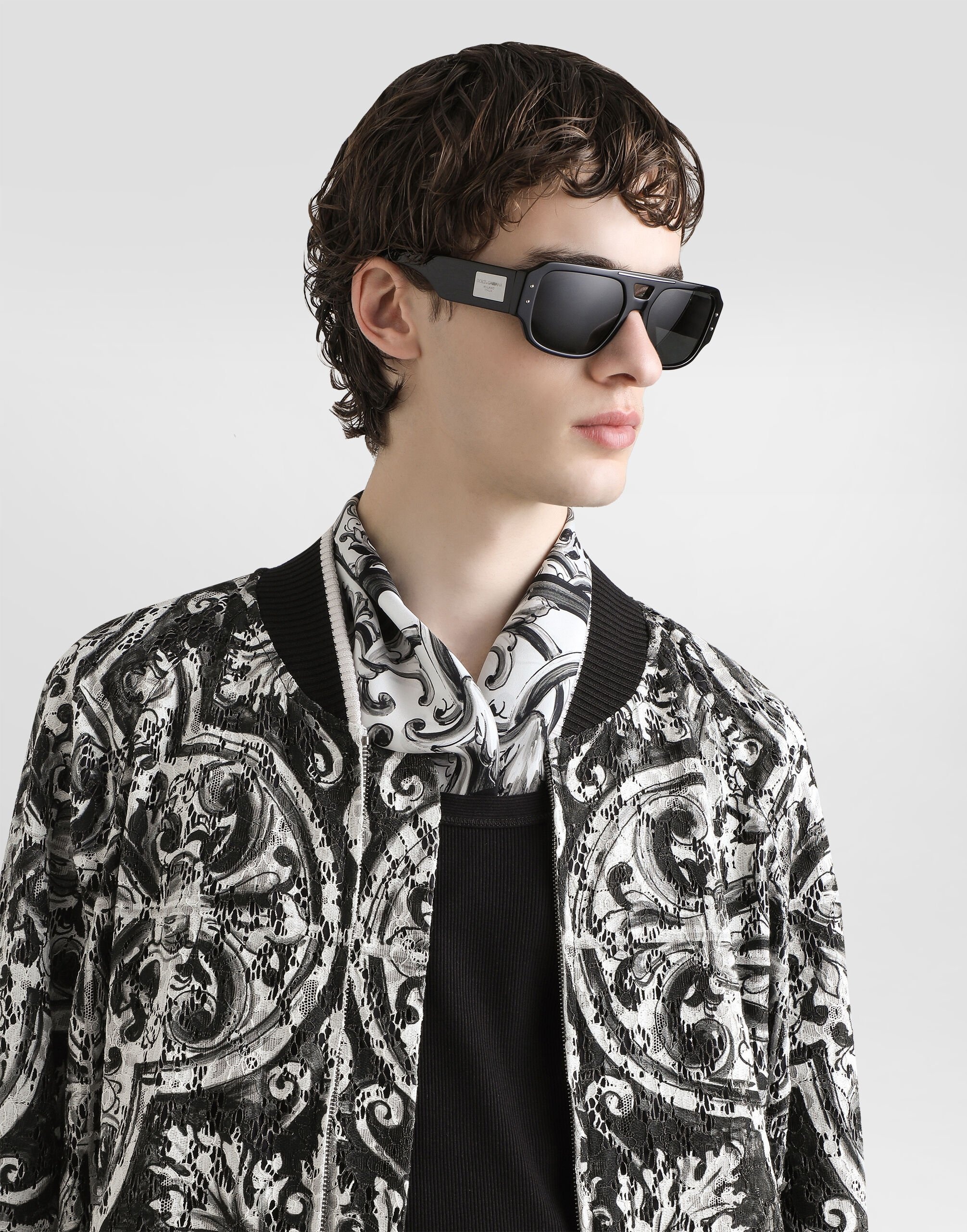 Majolica-print cordonetto lace jacket - 4