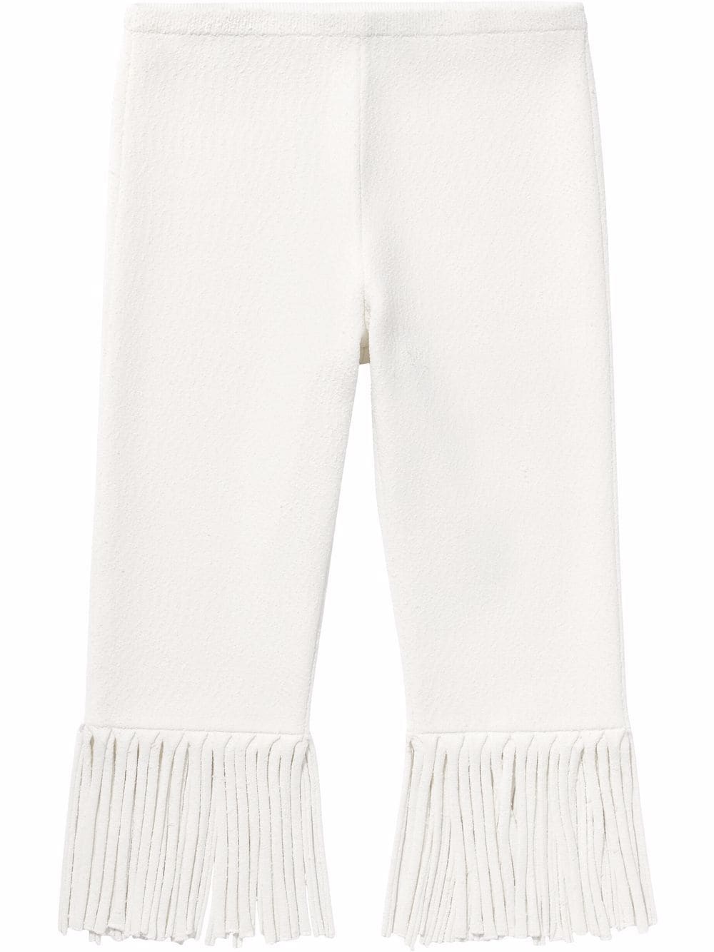 textured fringed biker shorts - 1