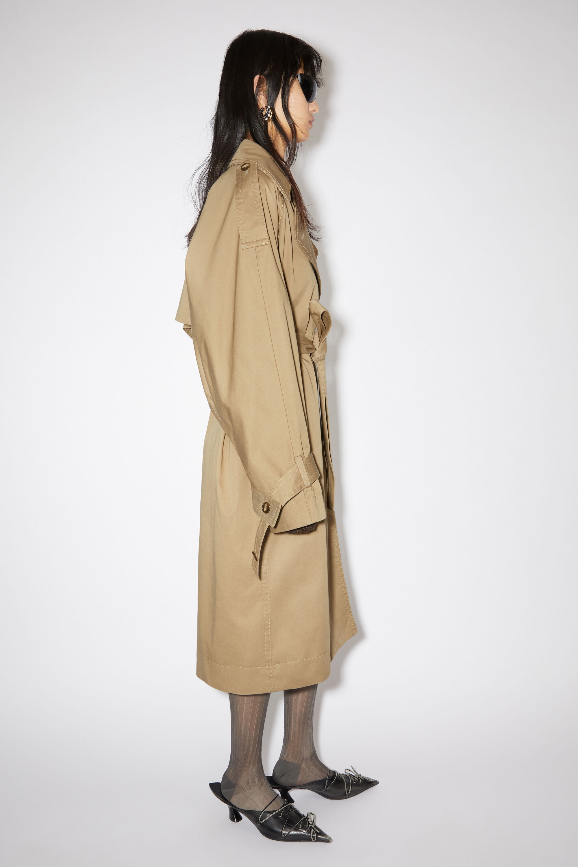 Double-breasted trench coat - Cold beige - 4