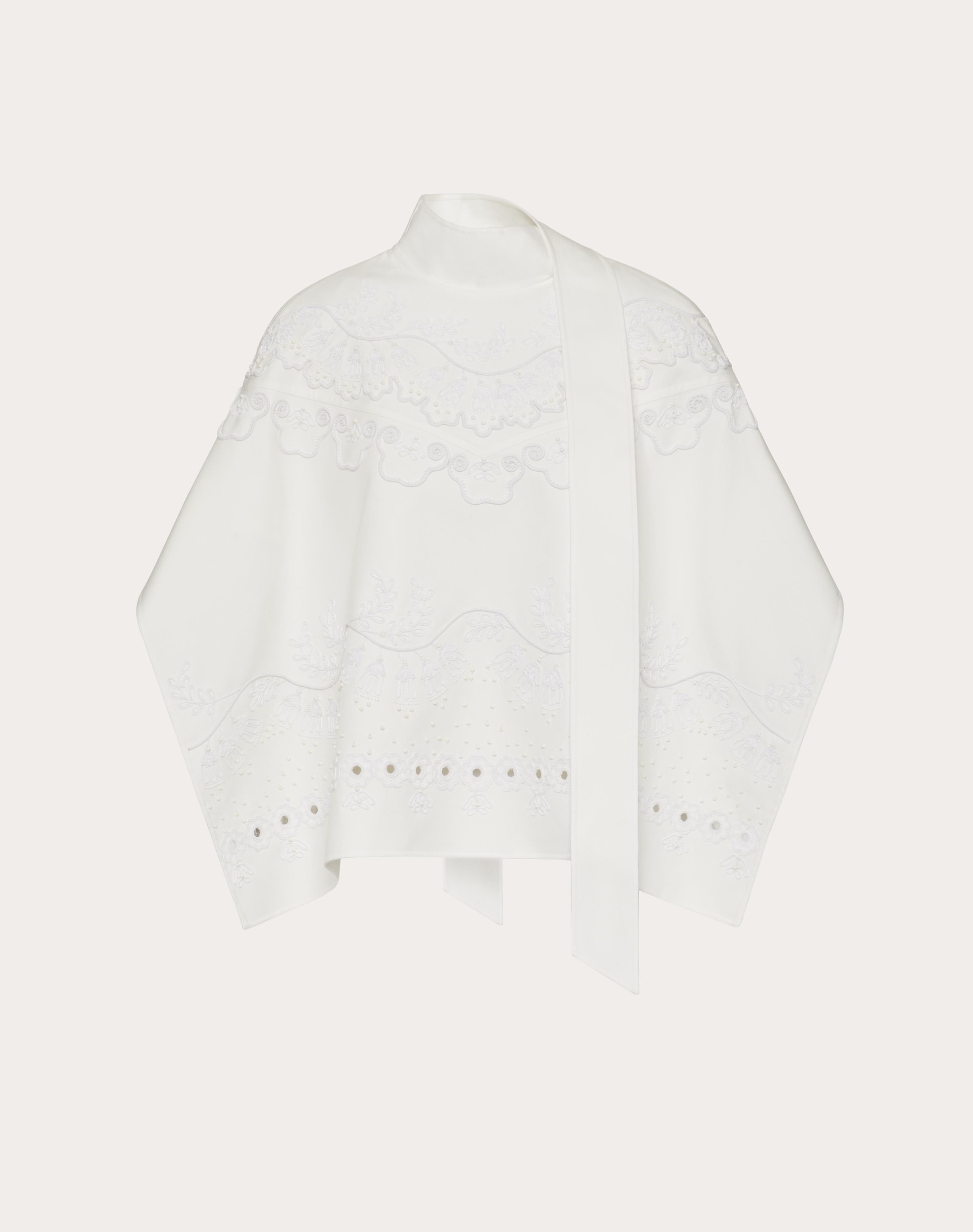 SHORT EMBROIDERED LIGHT DOUBLE SPLITTABLE GABARDINE CAPE - 1