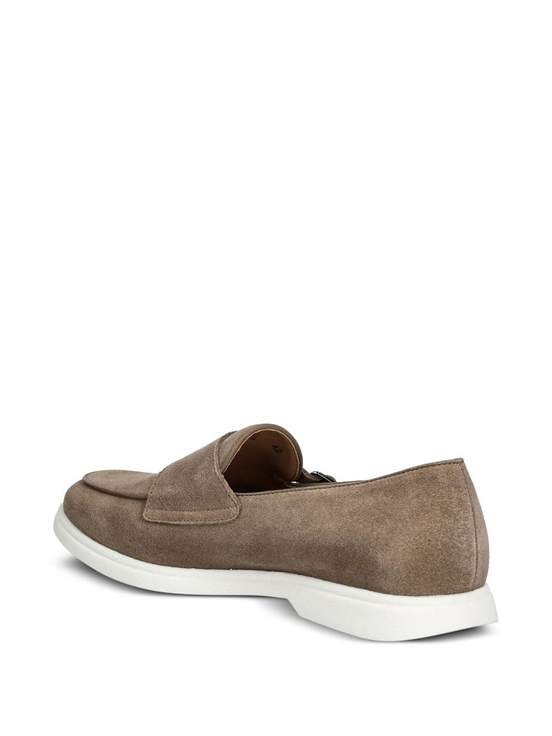 BOSS double-buckle suede loafers outlook
