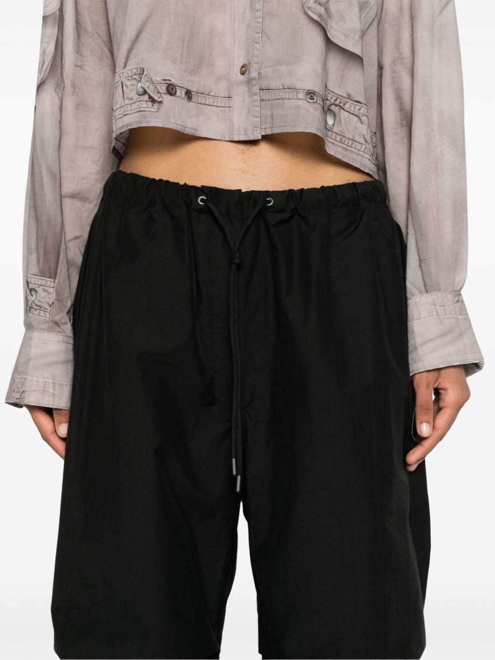 embroidered-logo wide-leg trousers - 5