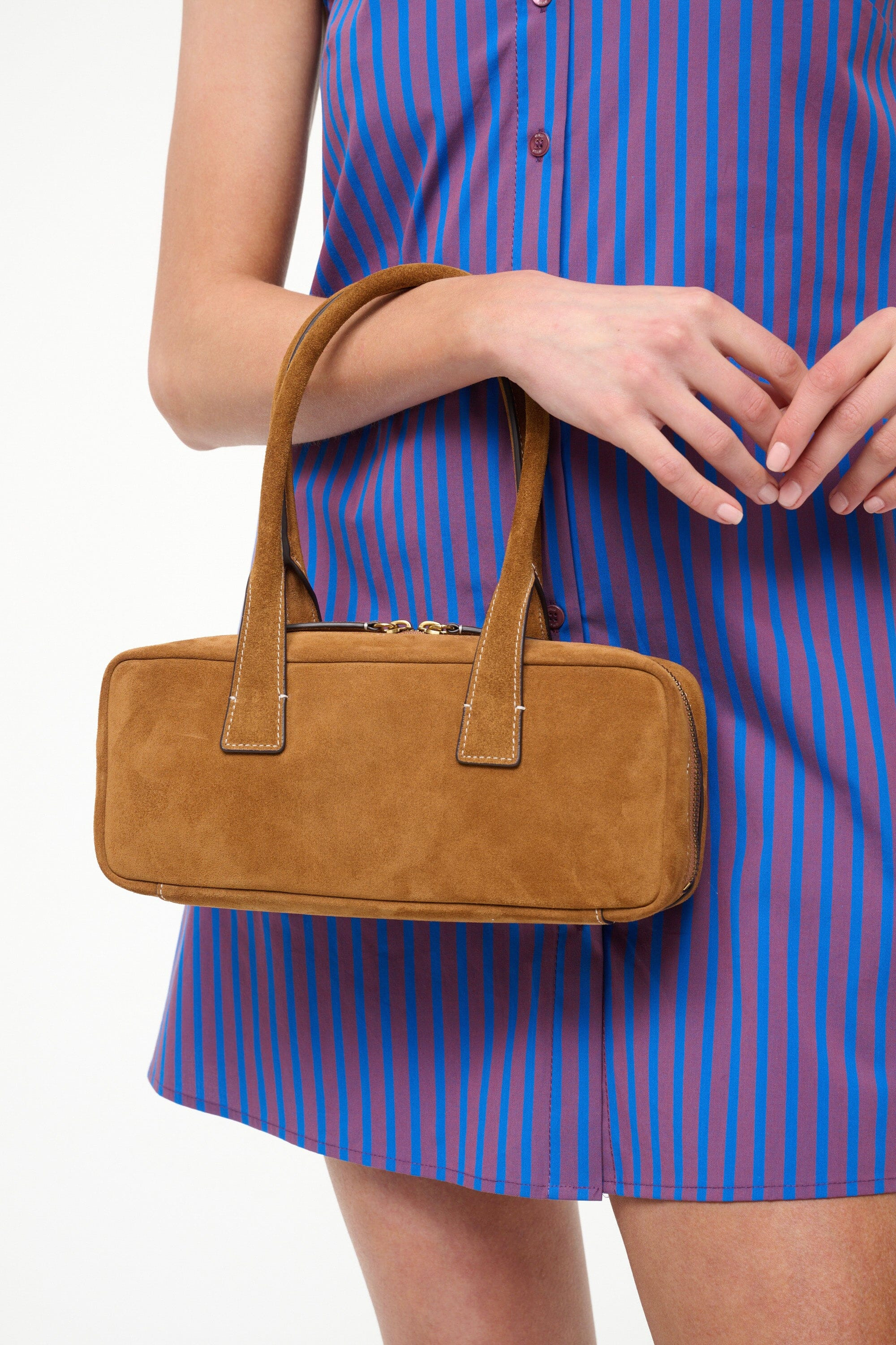 STAUD DUDE SHOULDER BAG TAN SUEDE - 6