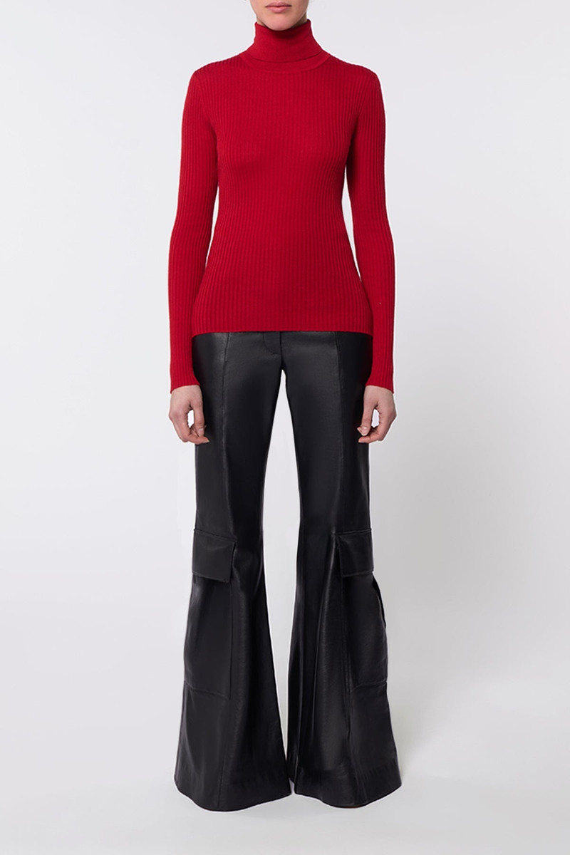 GABRIELA HEARST Peppe Knit Turtleneck in Scarlet Red Cashmere Silk outlook
