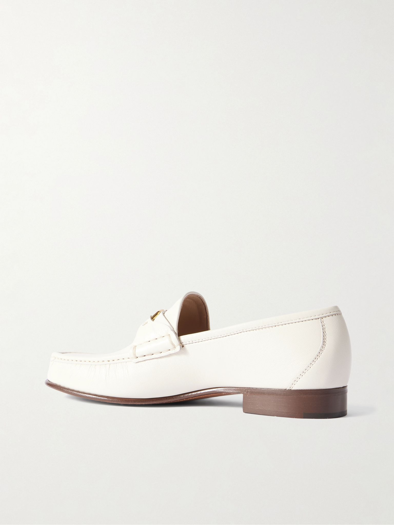 Logo-Embellished Full-Grain Leather Loafers Off-white - 4