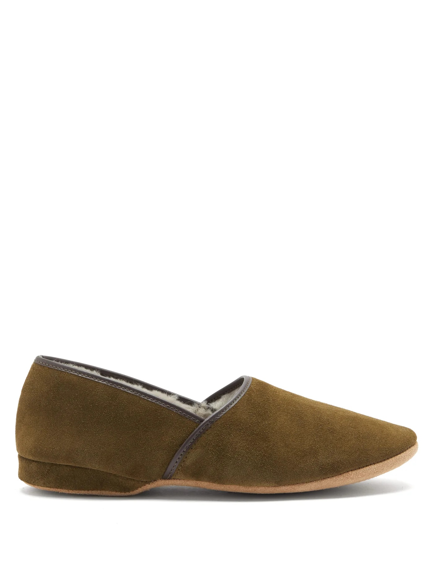 Crawford shearling-lined suede slippers - 1